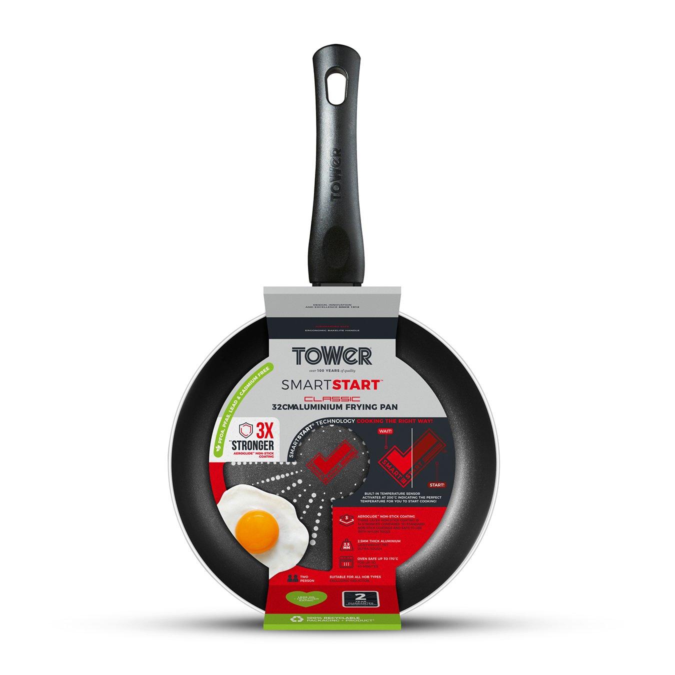 Black - Tower - Smart Start Classic 32cm Frying Pan - 4