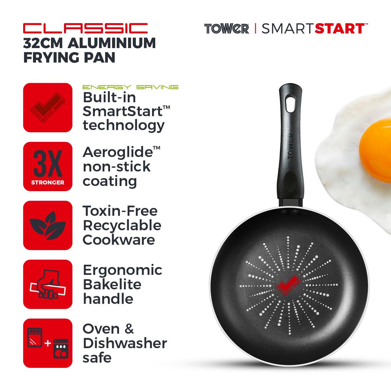 Black - Tower - Smart Start Classic 32cm Frying Pan - 5