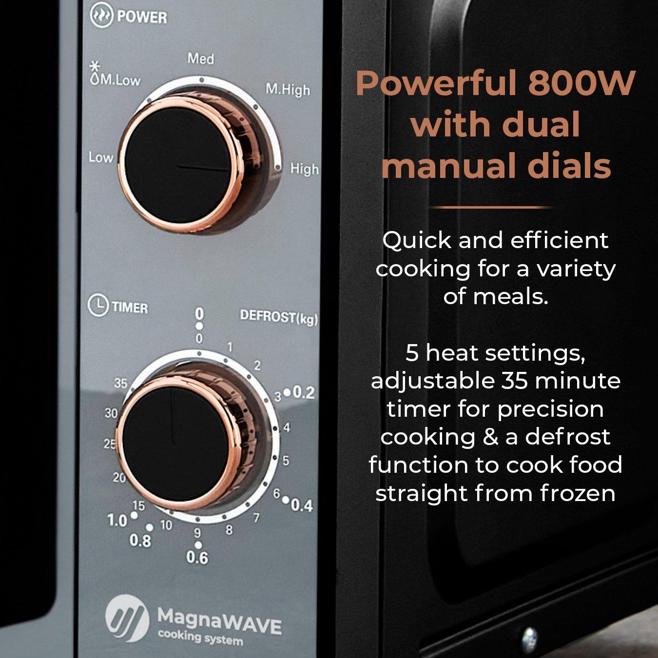 Black - Tower - Cavaletto 20L Manual Microwave - 4