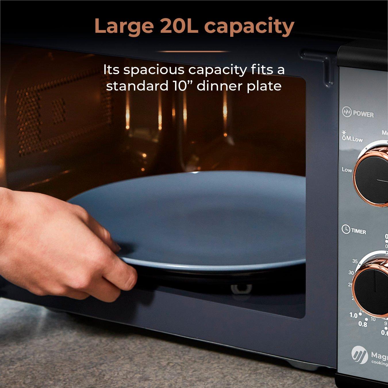 Black - Tower - Cavaletto 20L Manual Microwave - 5