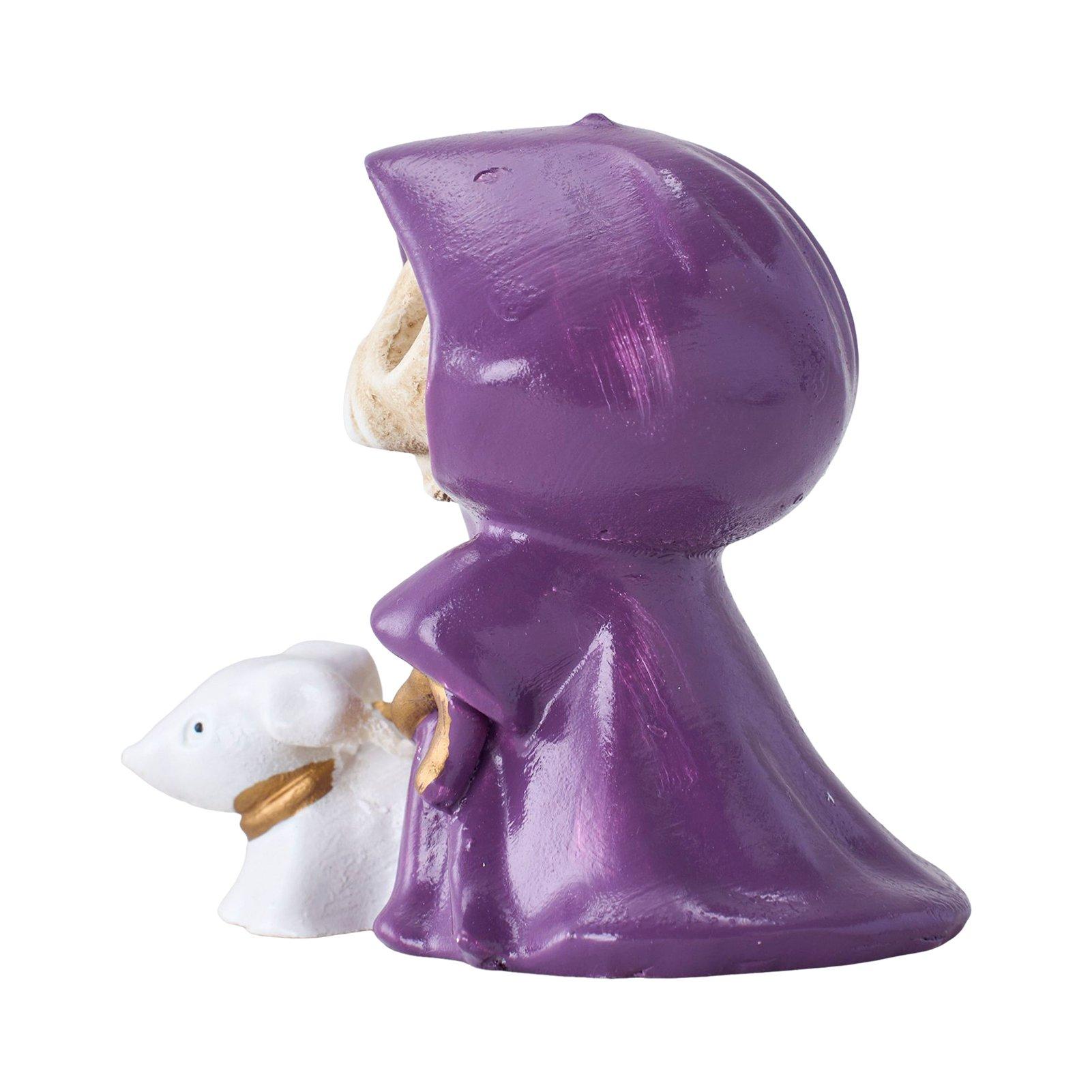Purple - LIFE IDEAS - Halloween Skull Grim Reaper Walking Dog Figurine - 4