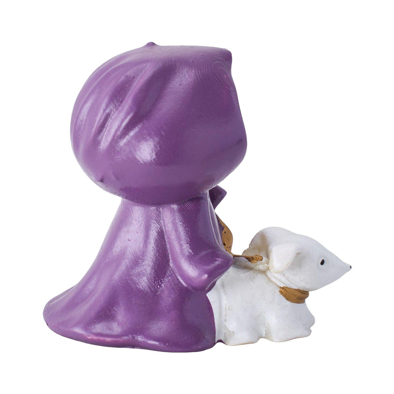 Purple - LIFE IDEAS - Halloween Skull Grim Reaper Walking Dog Figurine - 6