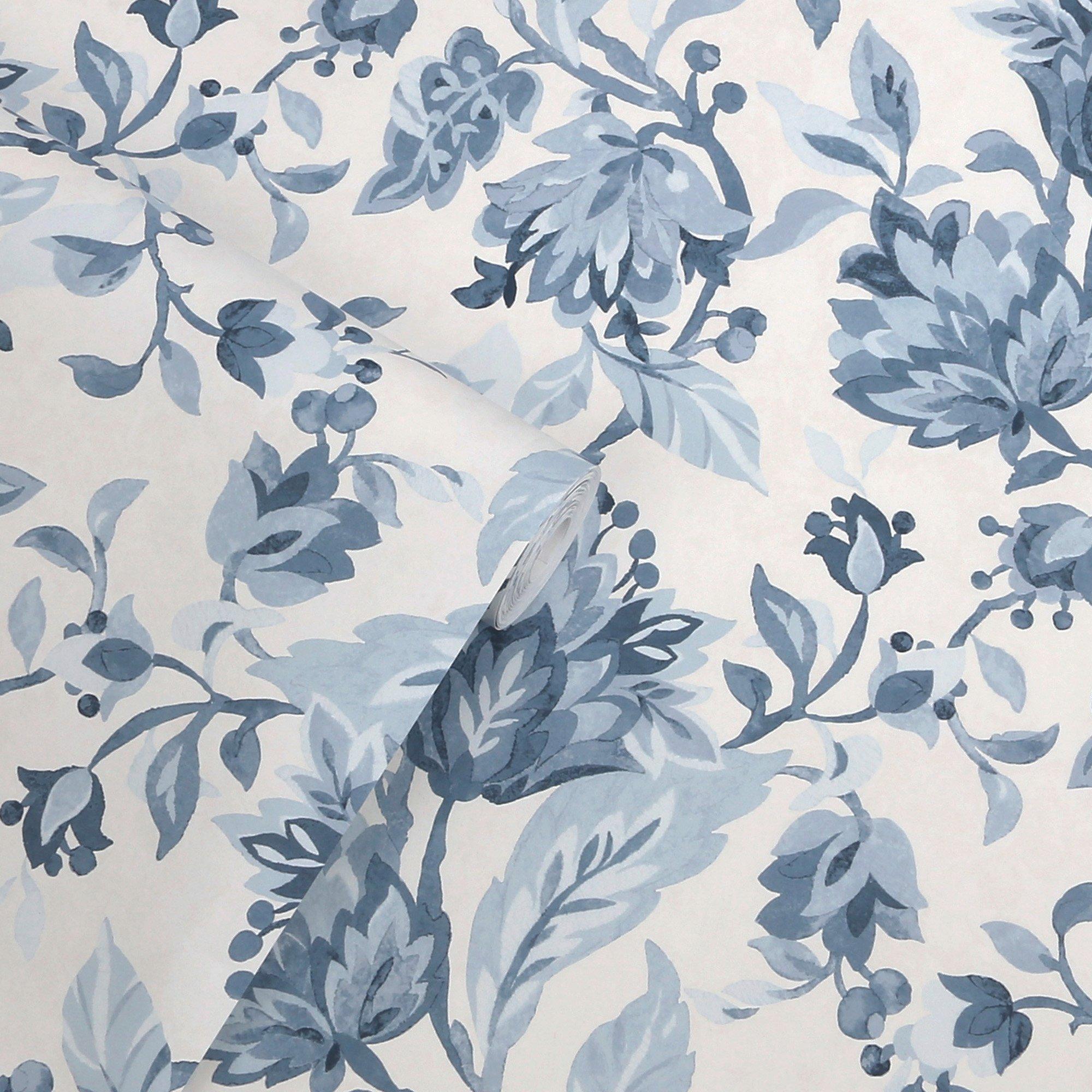White - Laura Ashley - Laura Ashley Adwick Trail Dark Seaspray Wallpaper - 3