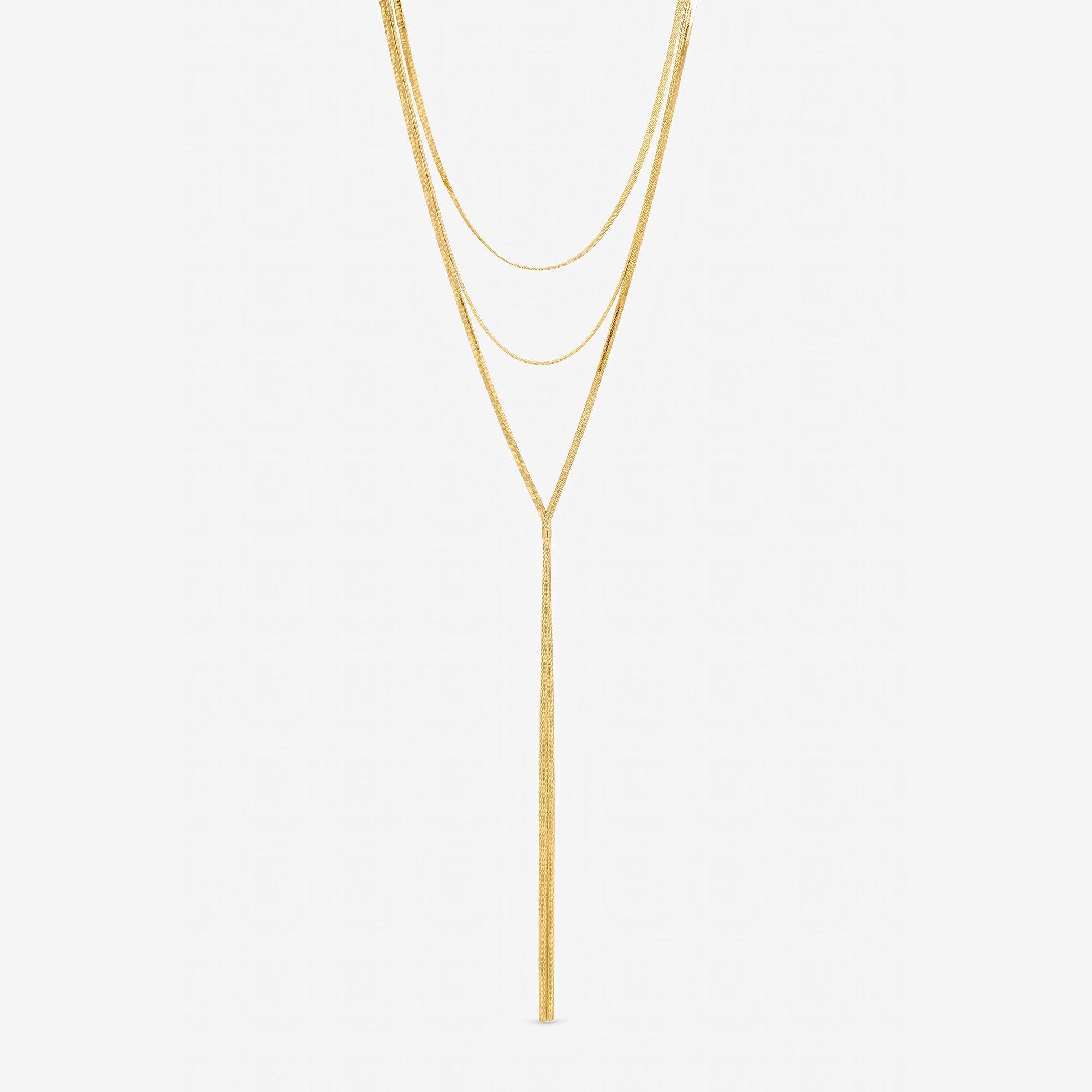 Mood Women's Snake Chain Long Y-Drop Necklace Gold