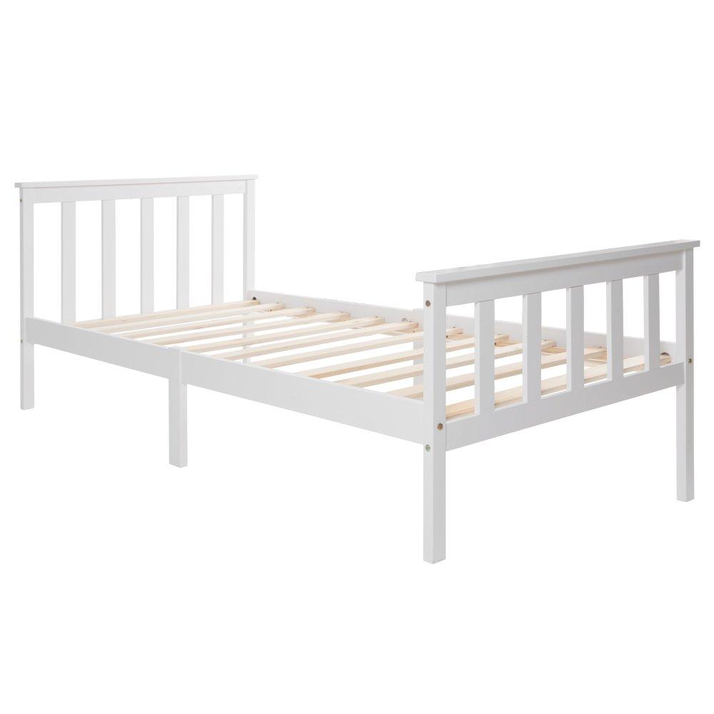 White - Urban Meuble - Classic White Wood Bed Frame - 5