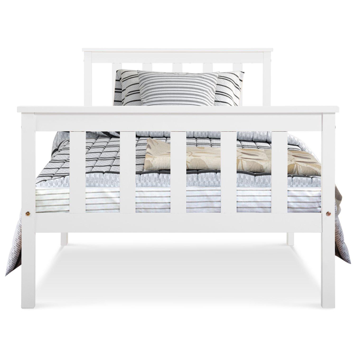 White - Urban Meuble - Classic White Wood Bed Frame - 6