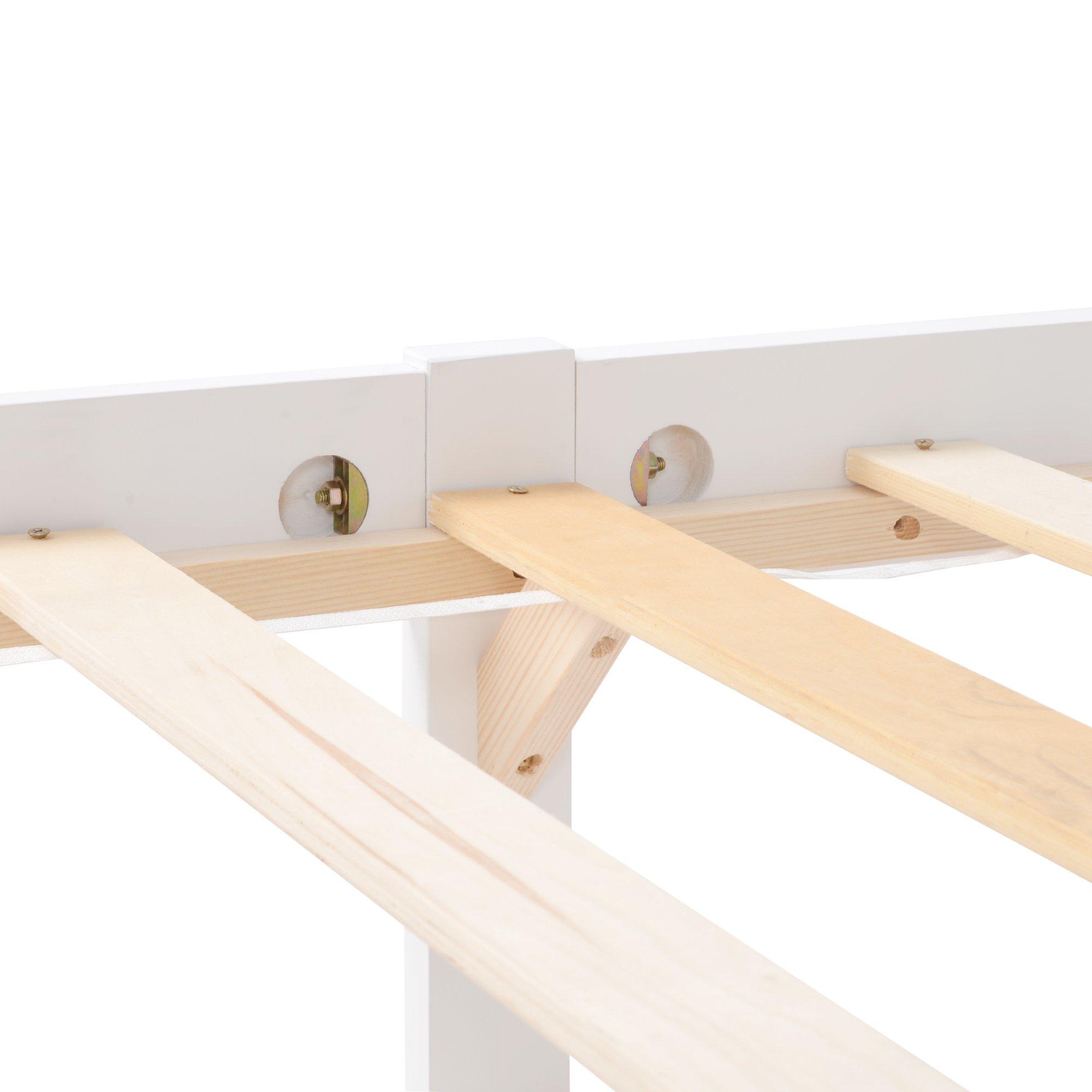 White - Urban Meuble - Classic White Wood Bed Frame - 8