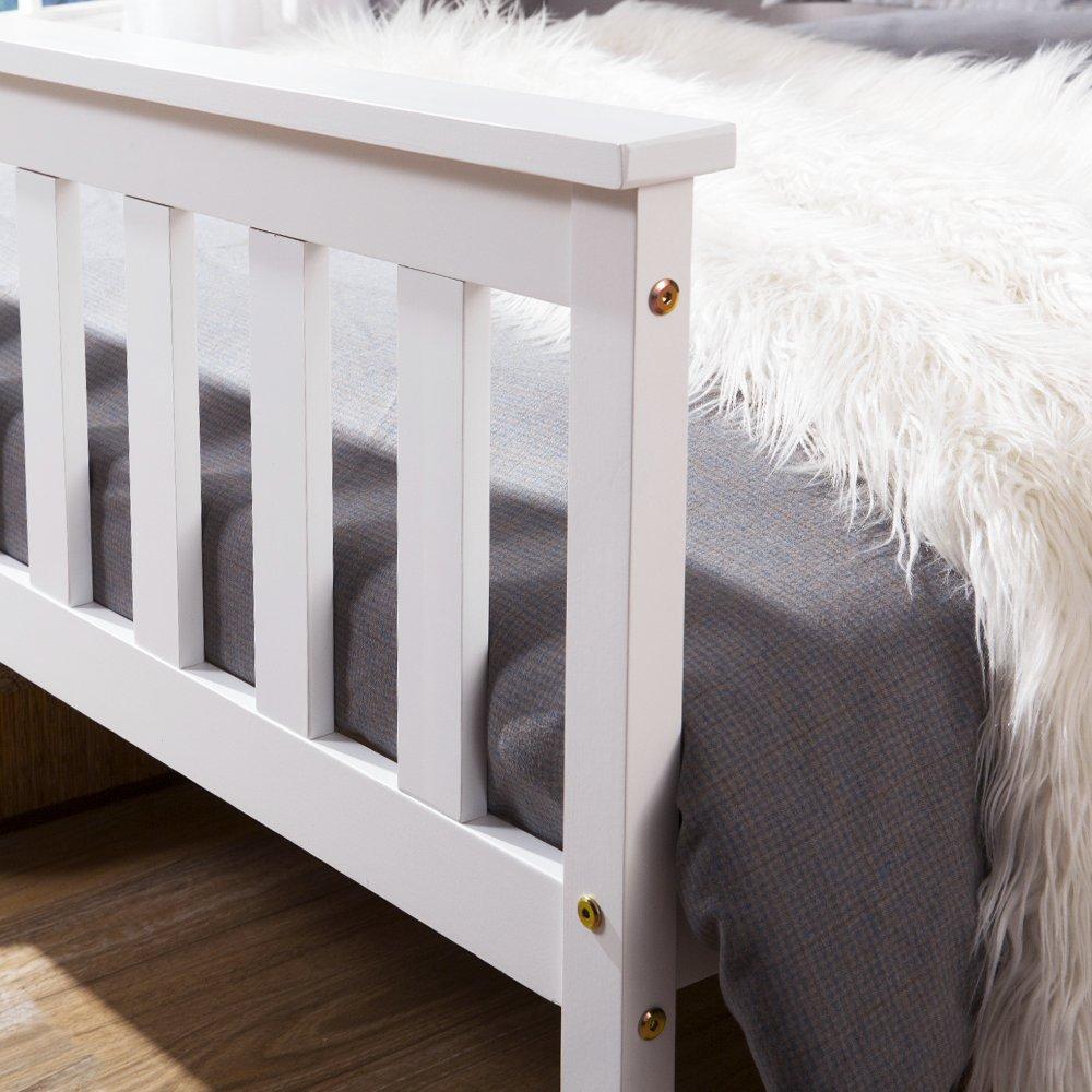 White - Urban Meuble - Classic White Wood Bed Frame - 10