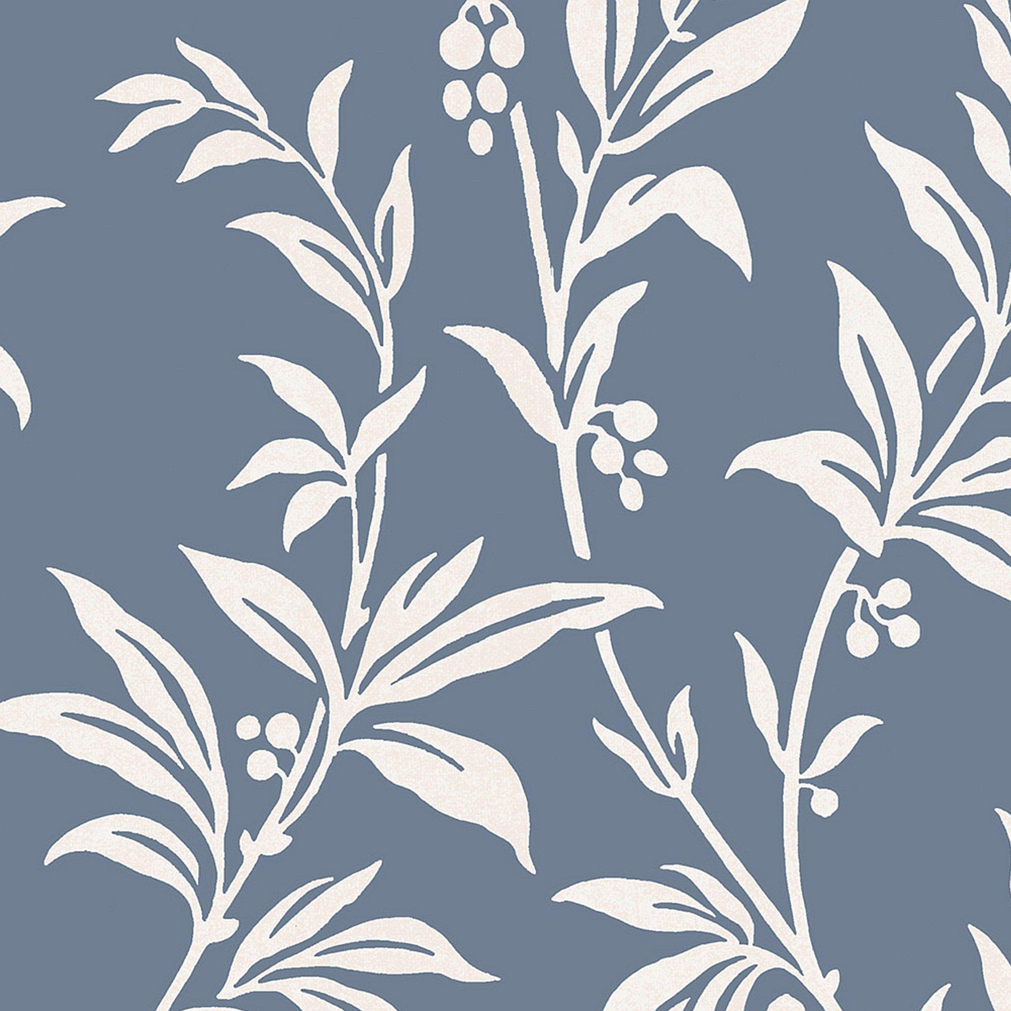 Blue - Laura Ashley - Laura Ashley Paxford Leaves Dark Seaspray Wallpape - 4