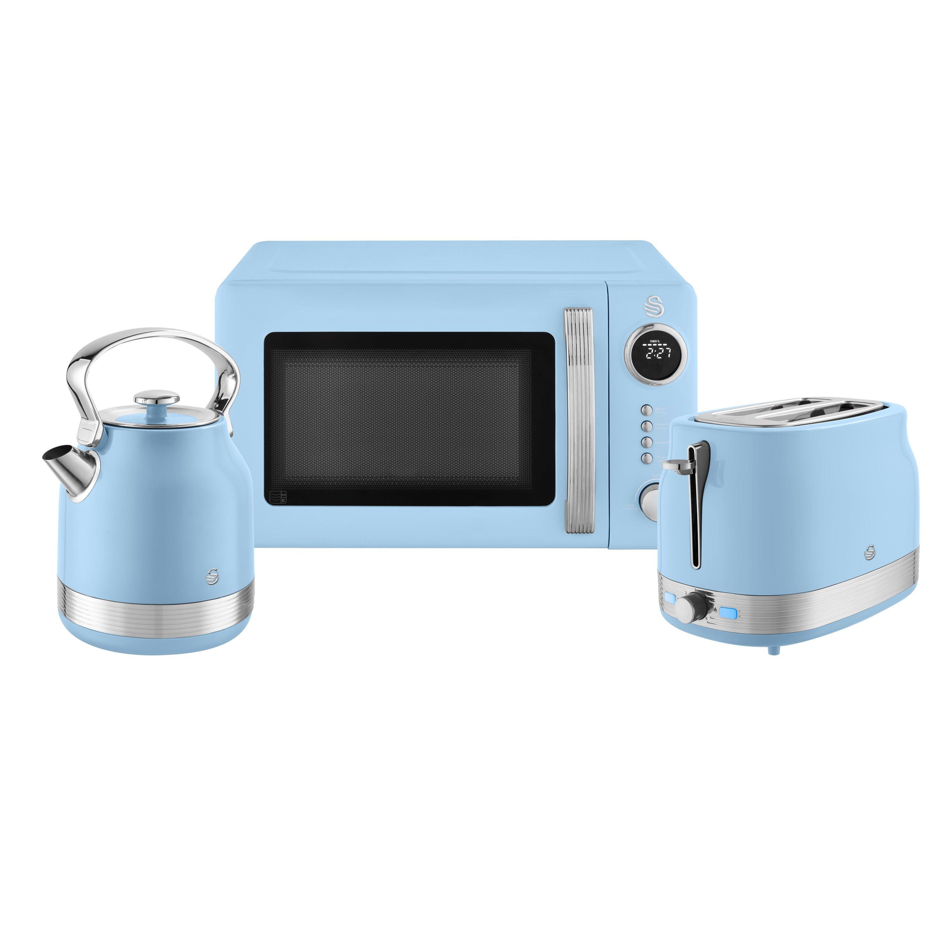 Pastel Blue - Swan - : Swan Retro Kitchen Bundle - Traditional Kettle -