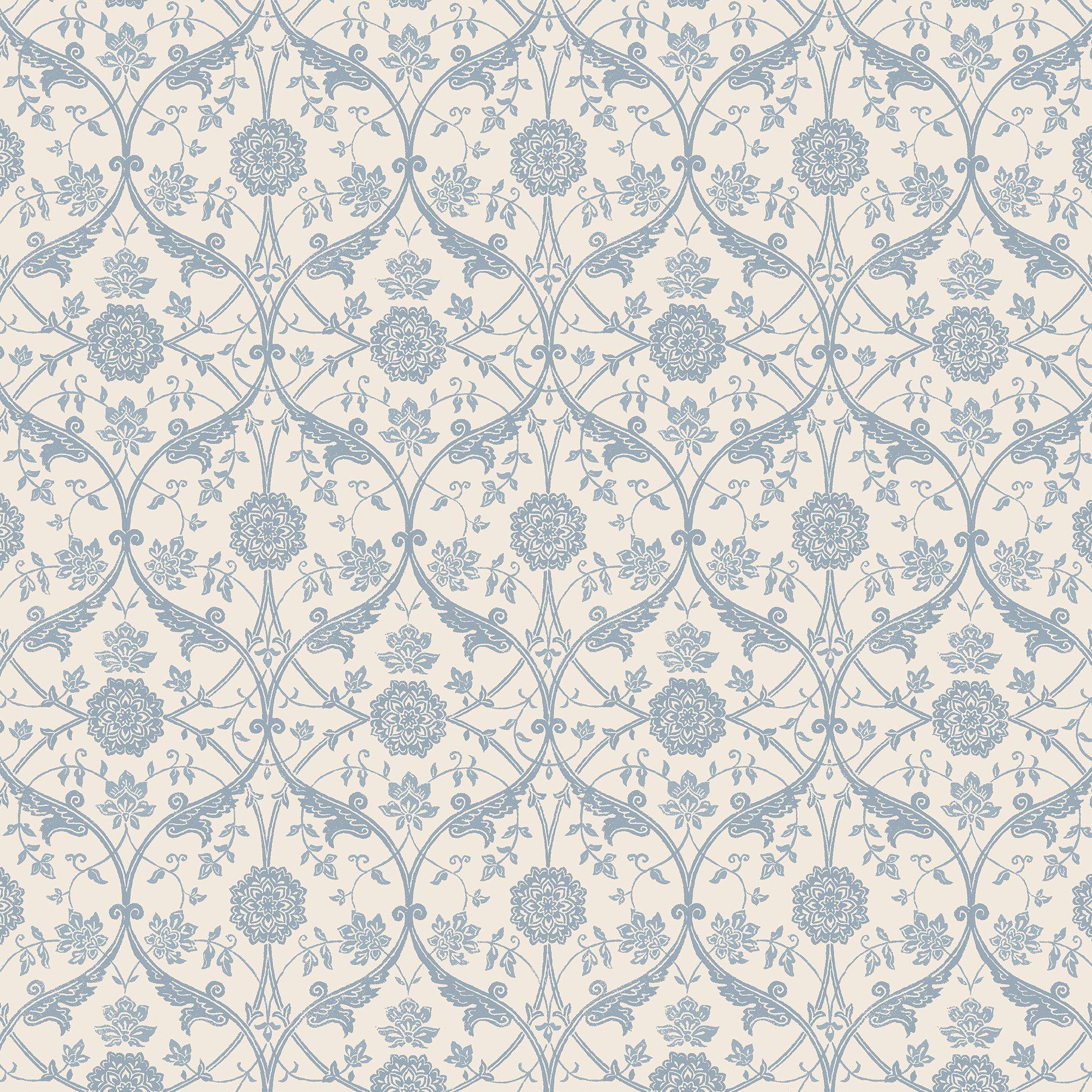 Blue - Laura Ashley - Laura Ashley Endale Trellis Newport Blue Wallpaper - 2