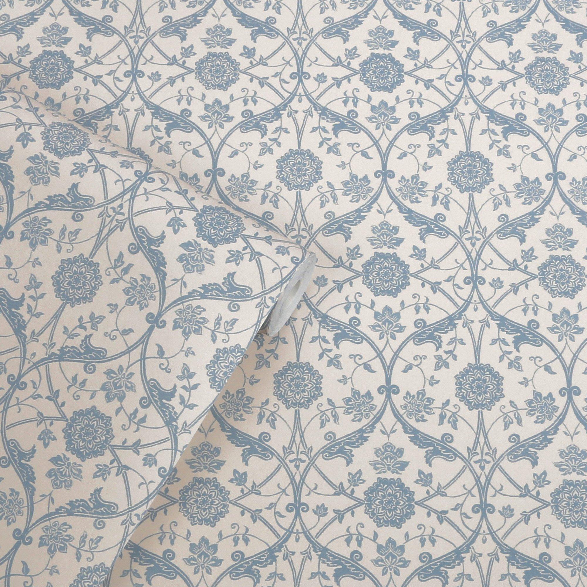 Blue - Laura Ashley - Laura Ashley Endale Trellis Newport Blue Wallpaper - 3