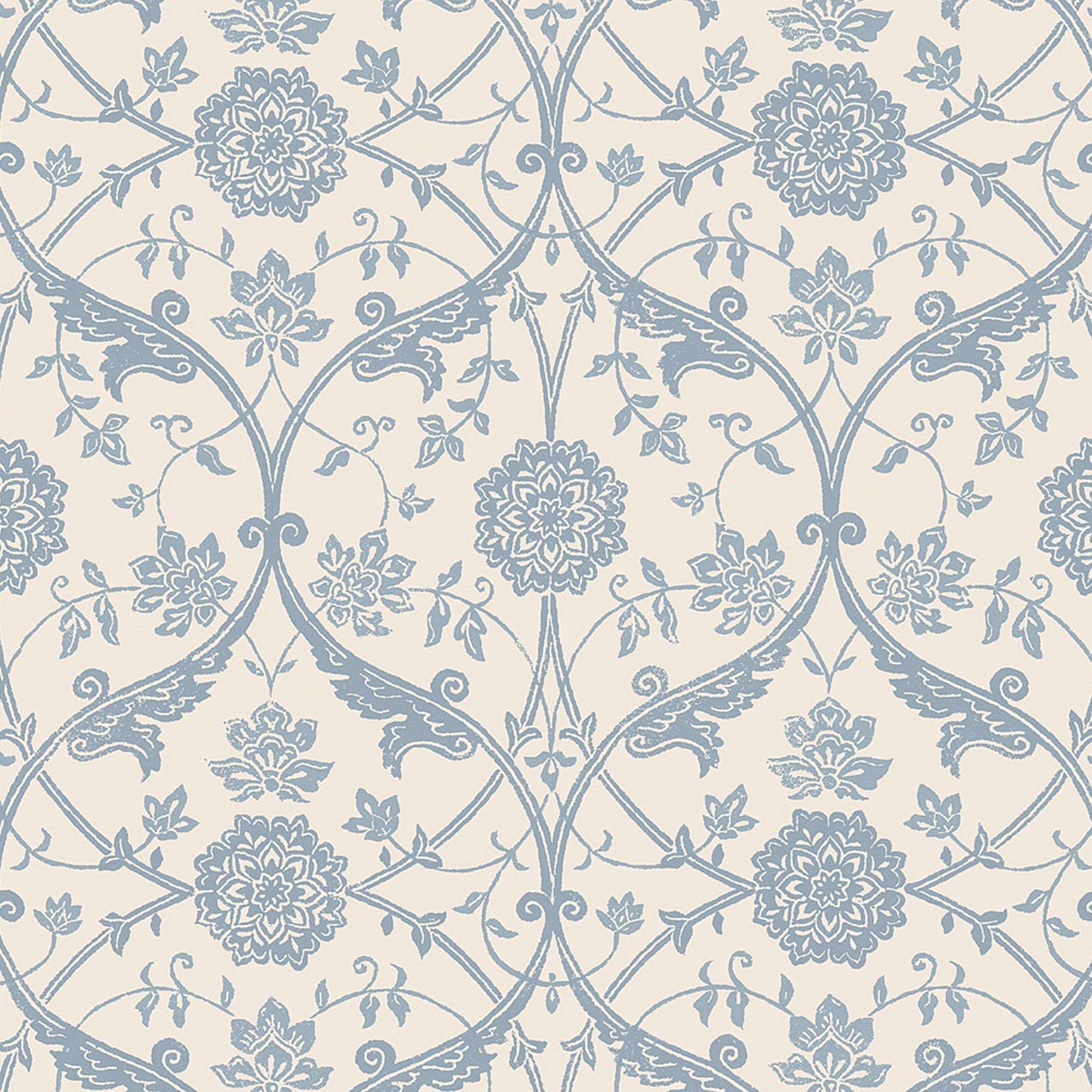 Blue - Laura Ashley - Laura Ashley Endale Trellis Newport Blue Wallpaper - 4