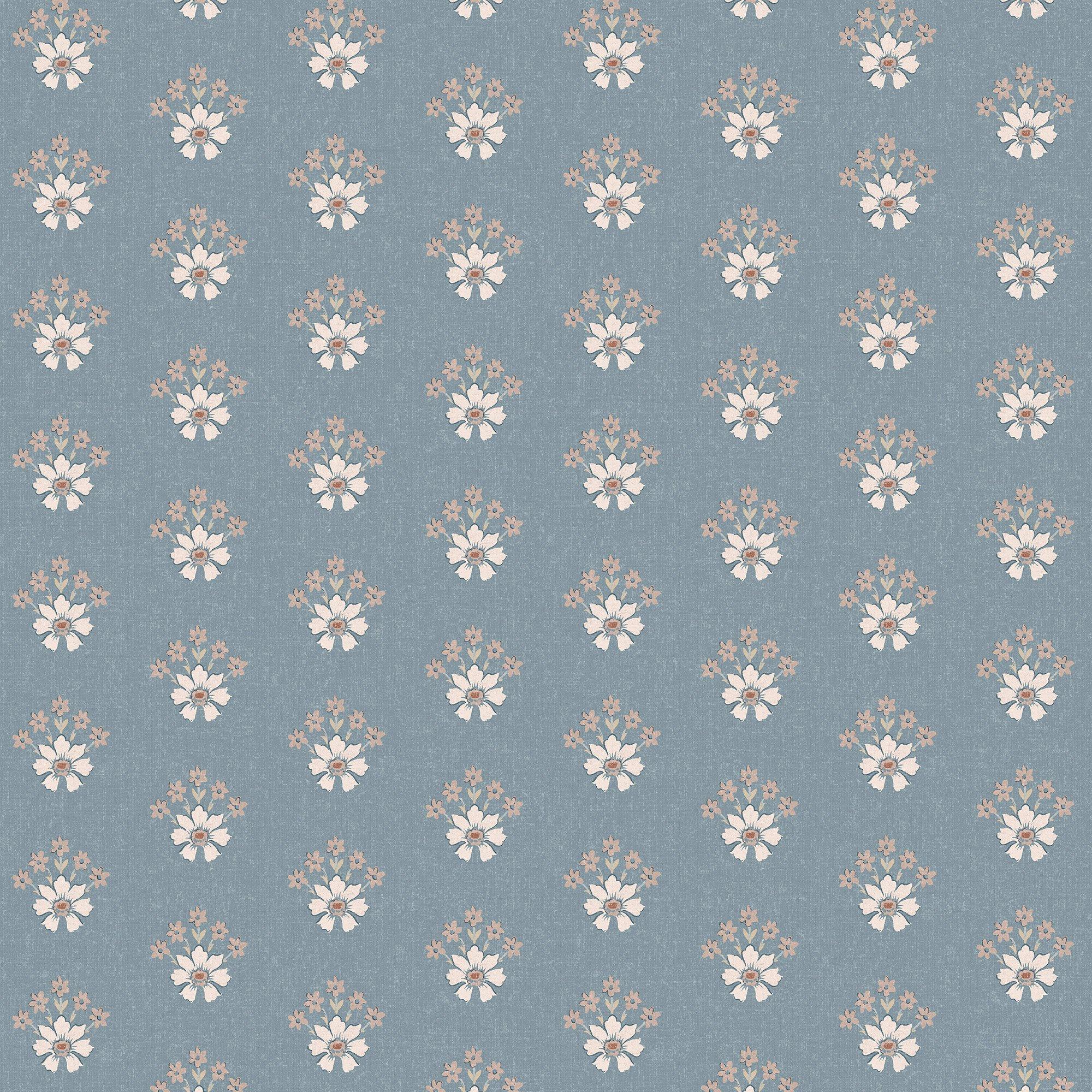 Blue - Laura Ashley - Laura Ashley Semington Floral Geo Newport Blue Wal - 2