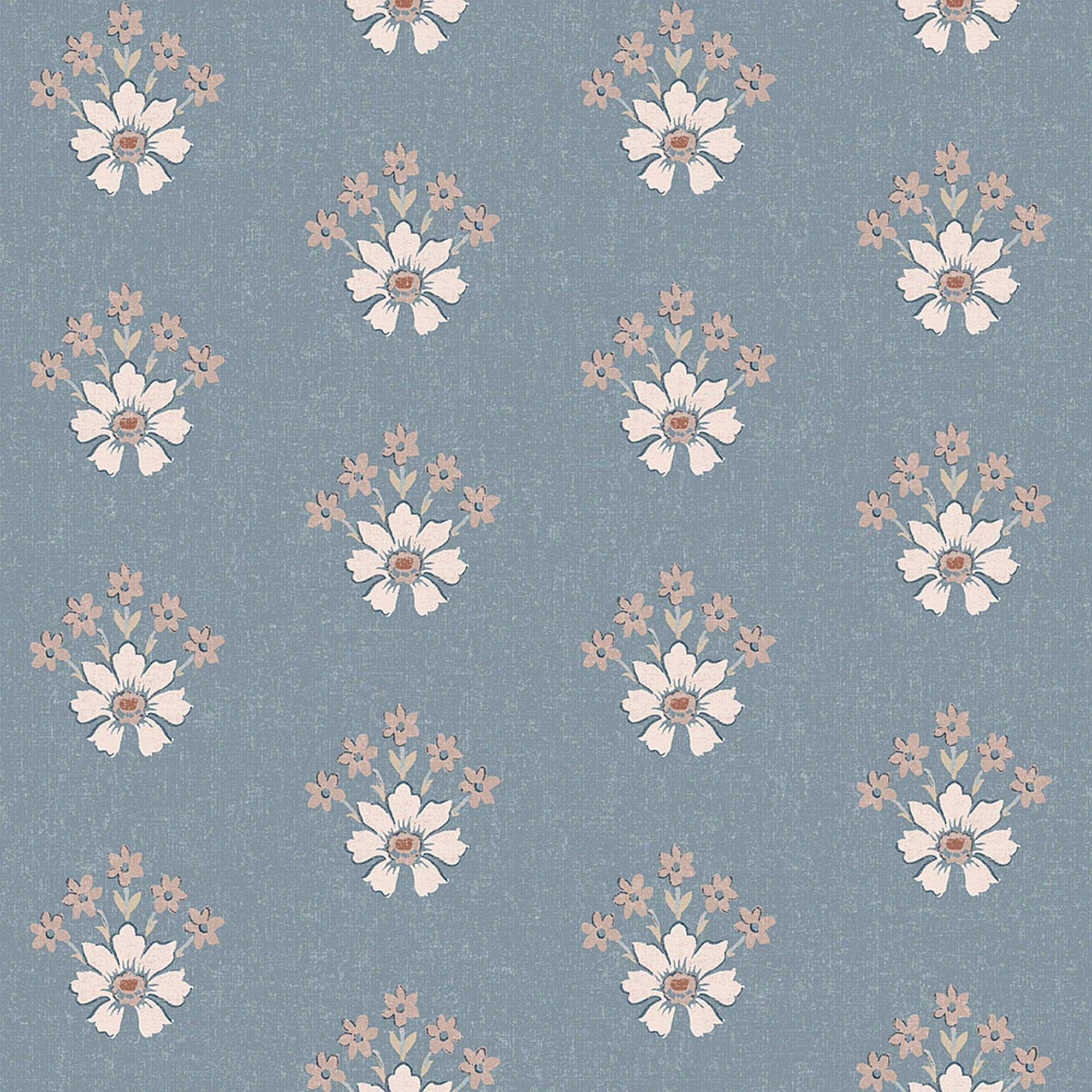 Blue - Laura Ashley - Laura Ashley Semington Floral Geo Newport Blue Wal - 4