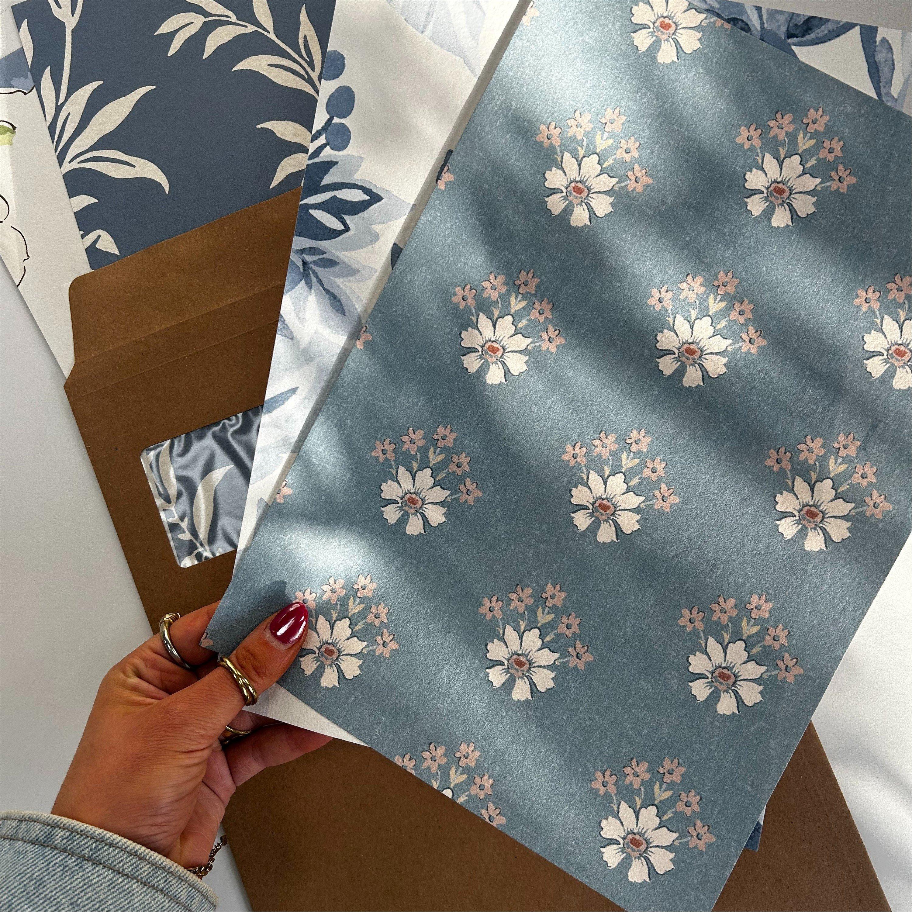 Blue - Laura Ashley - Semington Floral Geo Newport Blue Wallpaper - 7