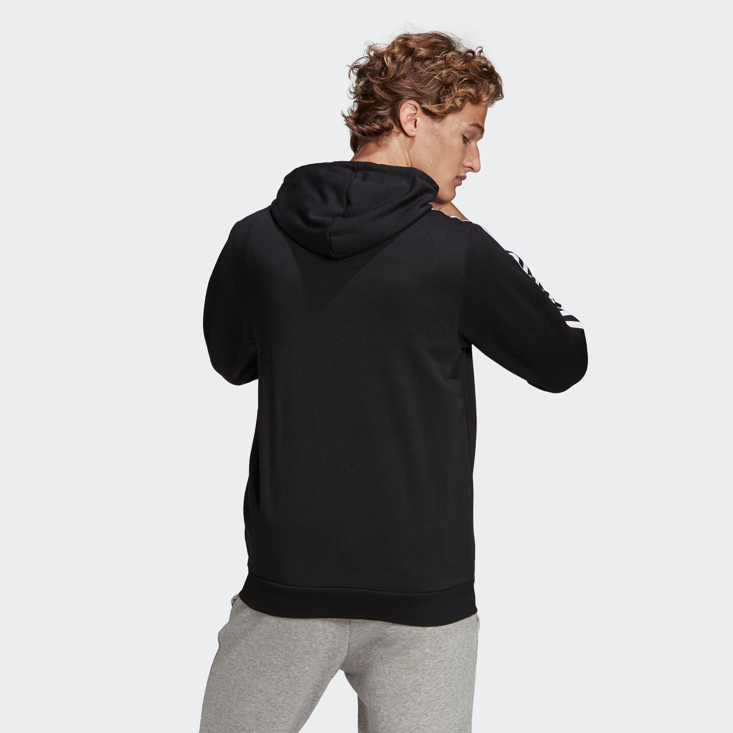 Zwart / Wit - adidas - Essentials French Terry 3-Stripes Full-Zip Hoodie - 3