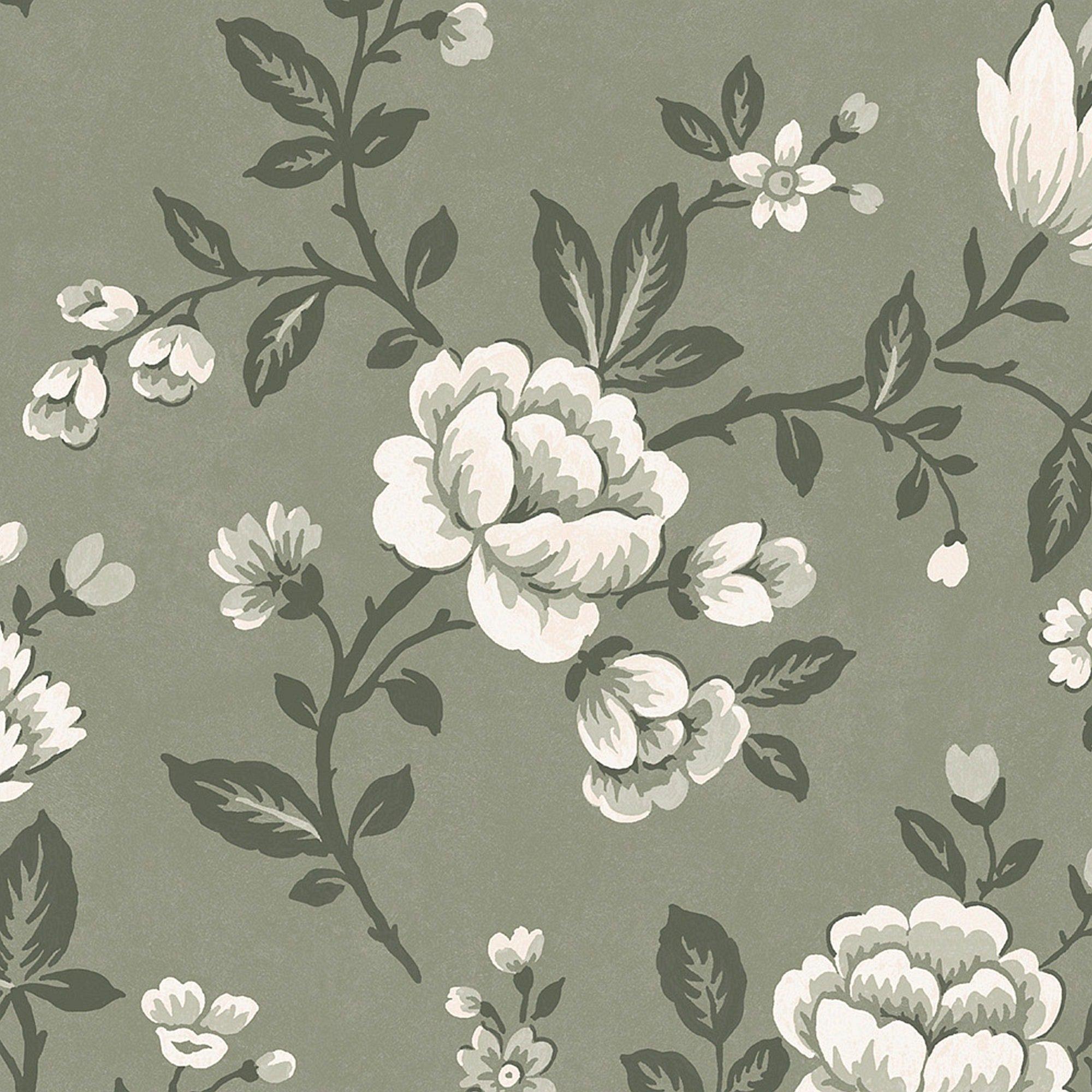 Green - Laura Ashley - Bradenbury Trail Antique Green Wallpa - 4