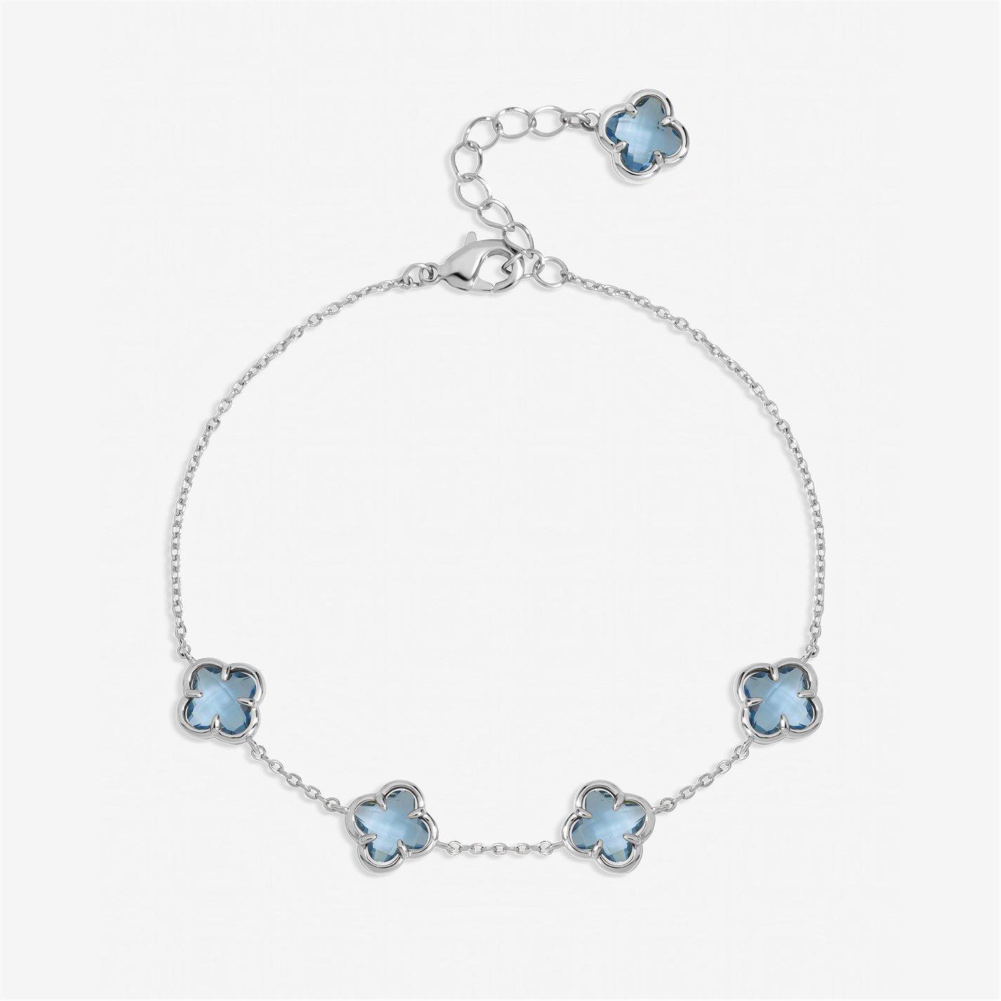 Silver - Inicio - Sterling Silver Clover Bracelet - Gift Pouch - 1