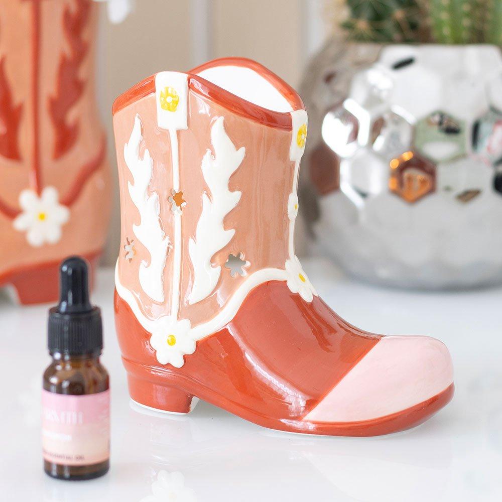 Pink - Something Different - Cowboy Boot Oil Burner and Wax Warmer - 1