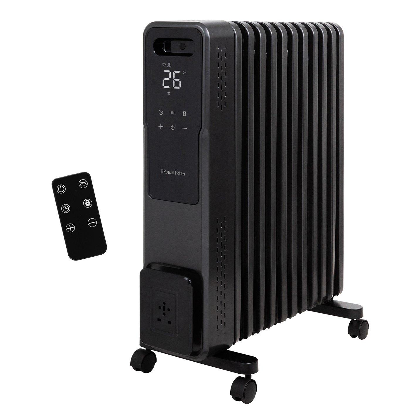 Graphite - Russell Hobbs - RHOFR2500-M-D 11 Fin Digital Oil Filled Radiator - 1