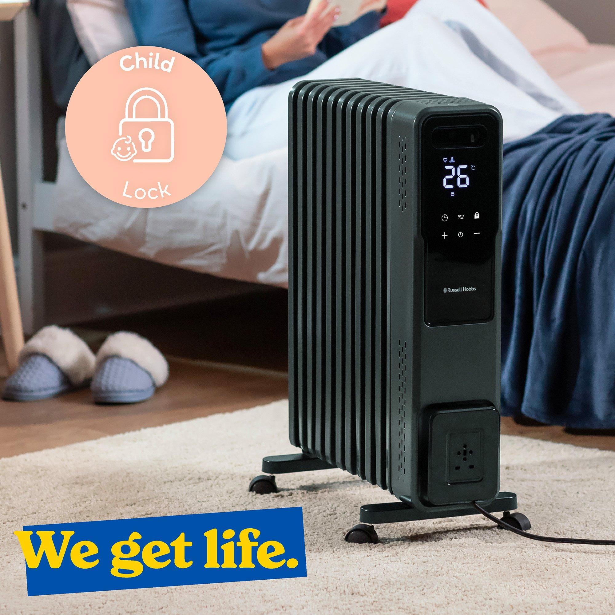 Graphite - Russell Hobbs - RHOFR2500-M-D 11 Fin Digital Oil Filled Radiator - 11