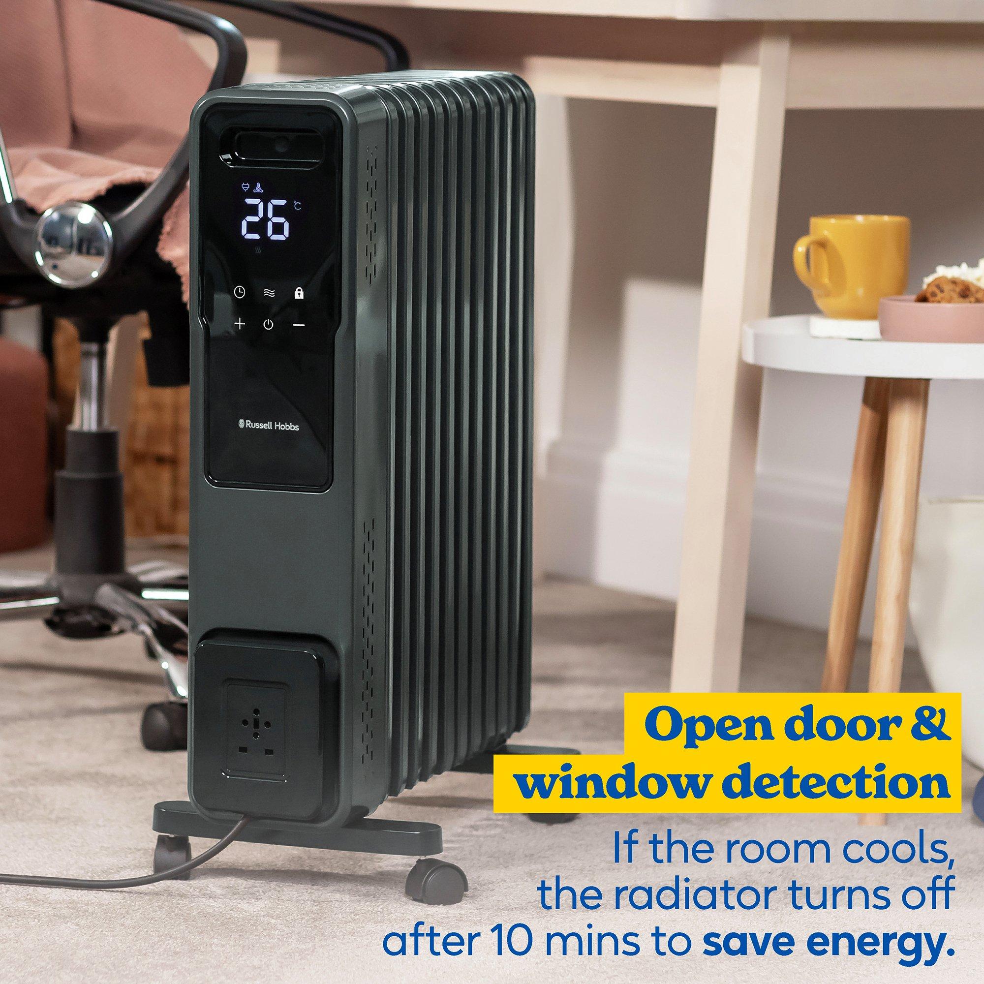 Graphite - Russell Hobbs - RHOFR2500-M-D 11 Fin Digital Oil Filled Radiator - 10