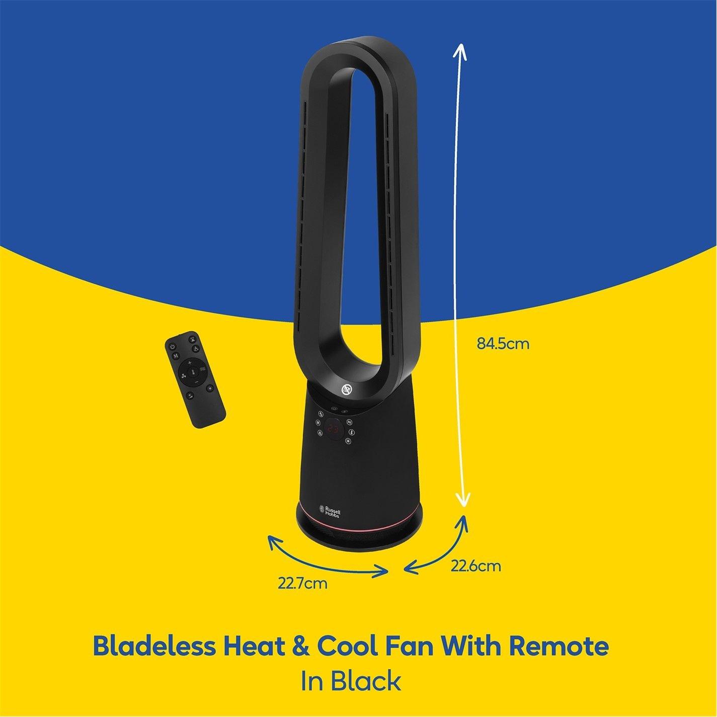 Black - Russell Hobbs - RHBHC2030B Bladeless Heat and Cool Fan with Remote - 2