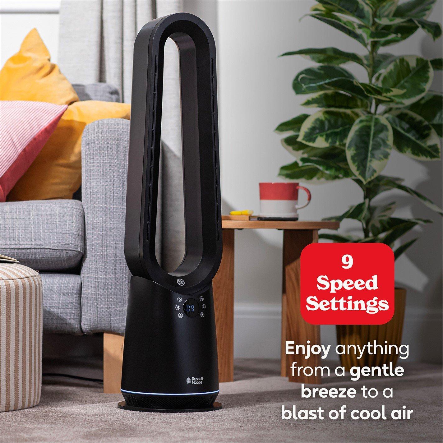 Black - Russell Hobbs - RHBHC2030B Bladeless Heat and Cool Fan with Remote - 4