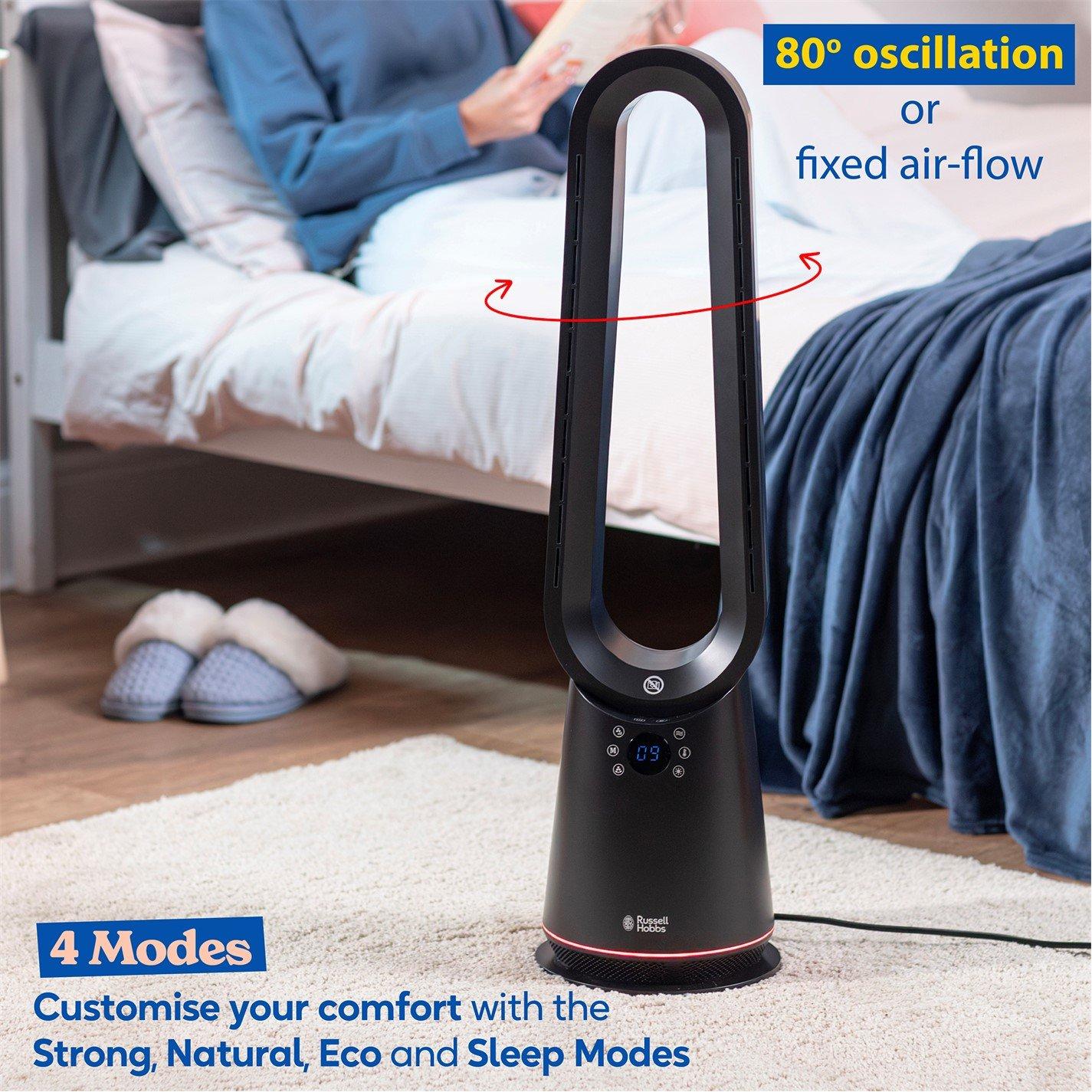 Black - Russell Hobbs - RHBHC2030B Bladeless Heat and Cool Fan with Remote - 5