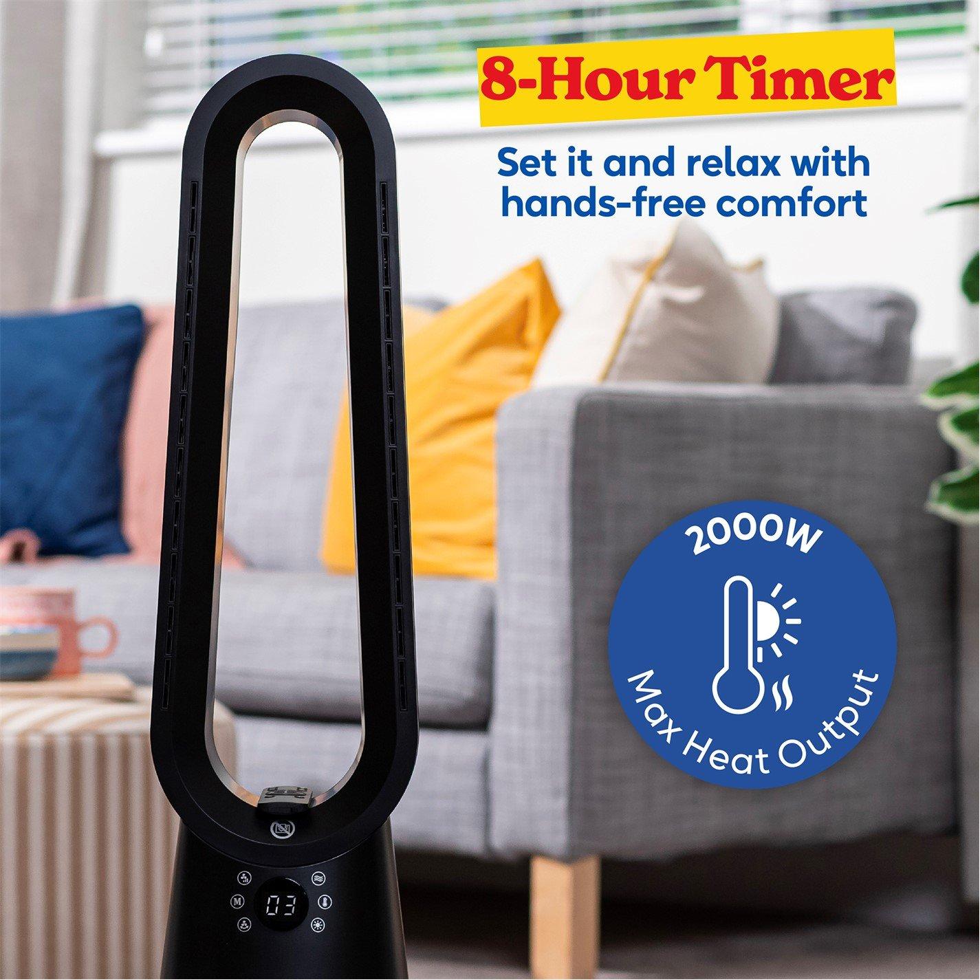 Black - Russell Hobbs - RHBHC2030B Bladeless Heat and Cool Fan with Remote - 6