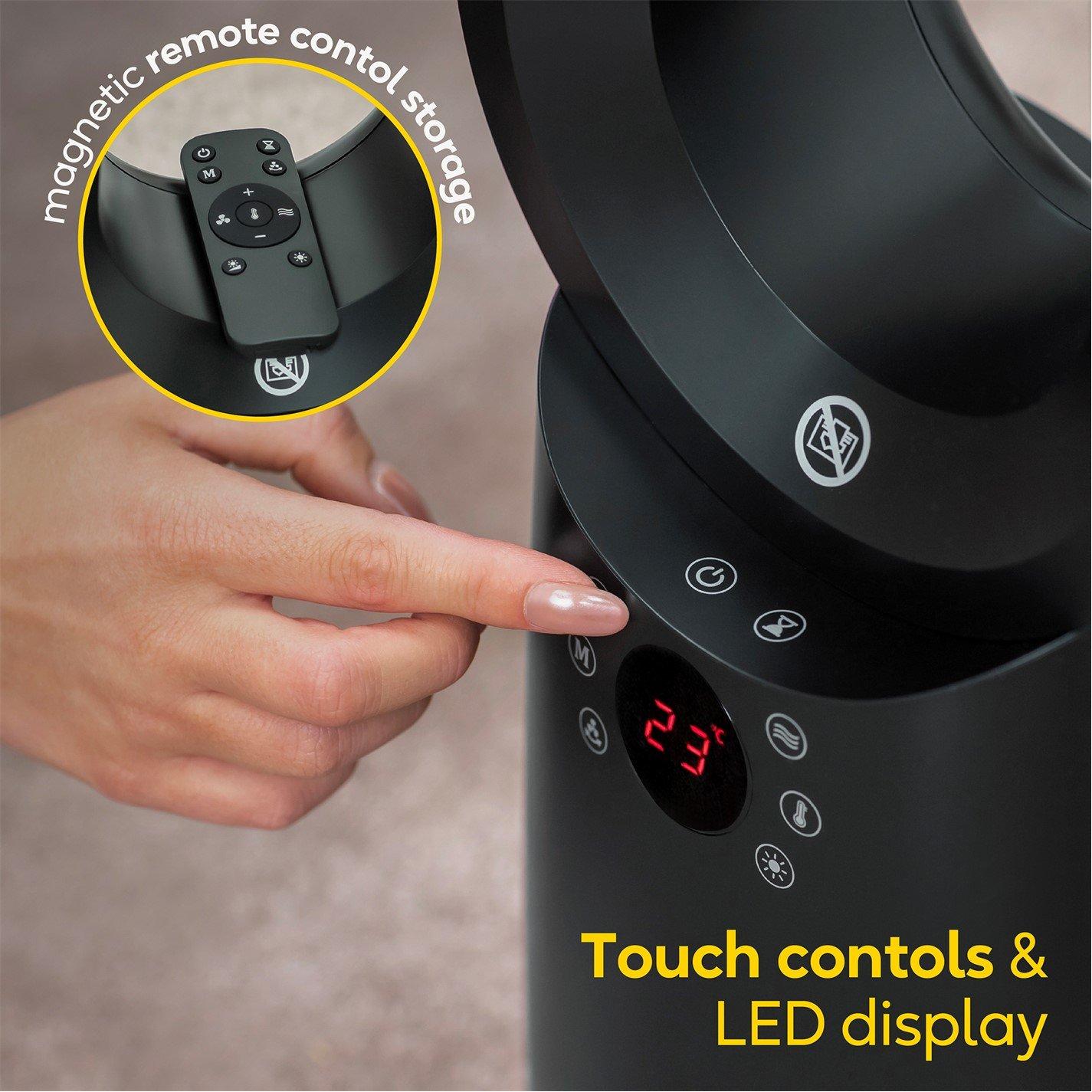 Black - Russell Hobbs - RHBHC2030B Bladeless Heat and Cool Fan with Remote - 7