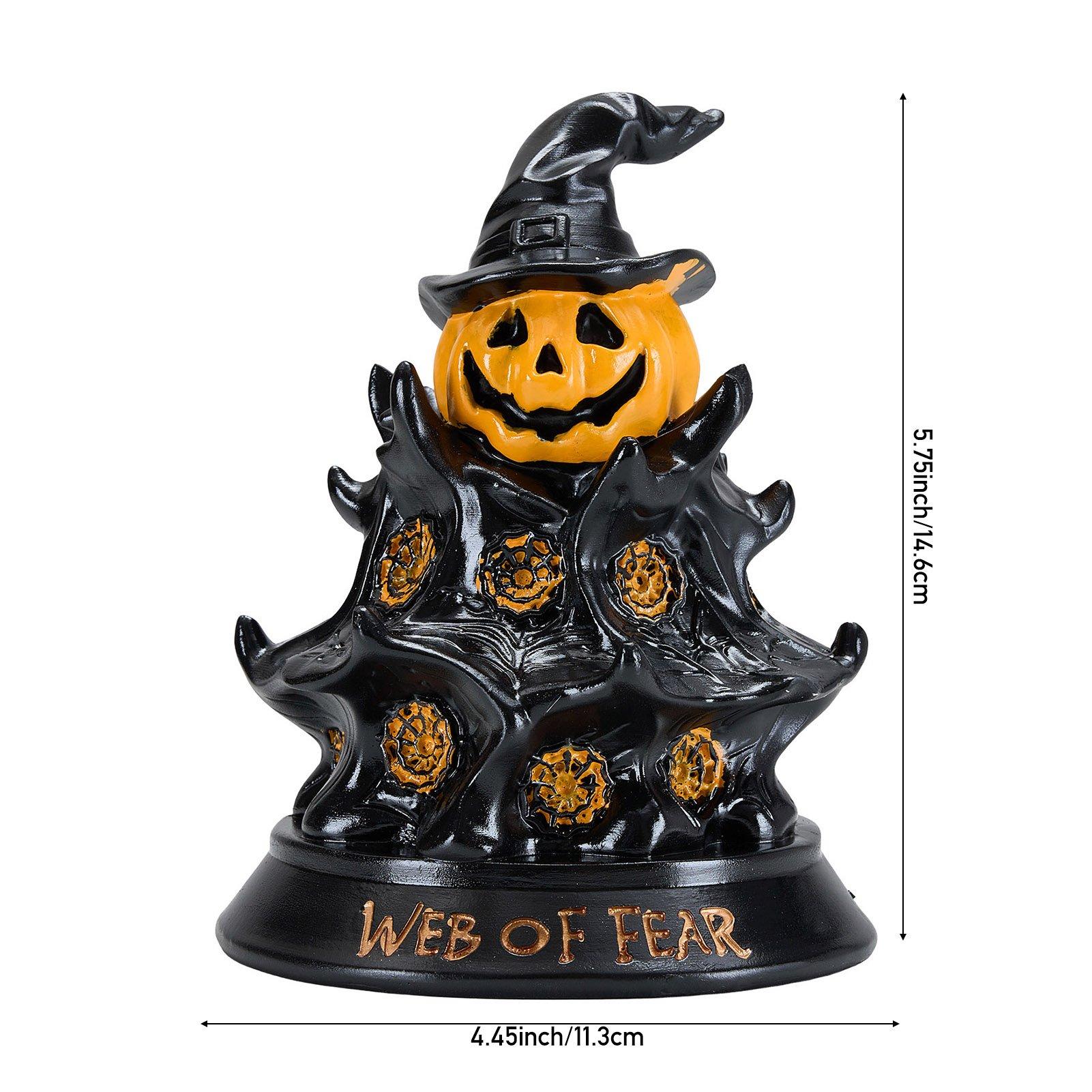Black/Orange - LIFE IDEAS - Halloween Witch Hat & Pumpkin Night Light - 2