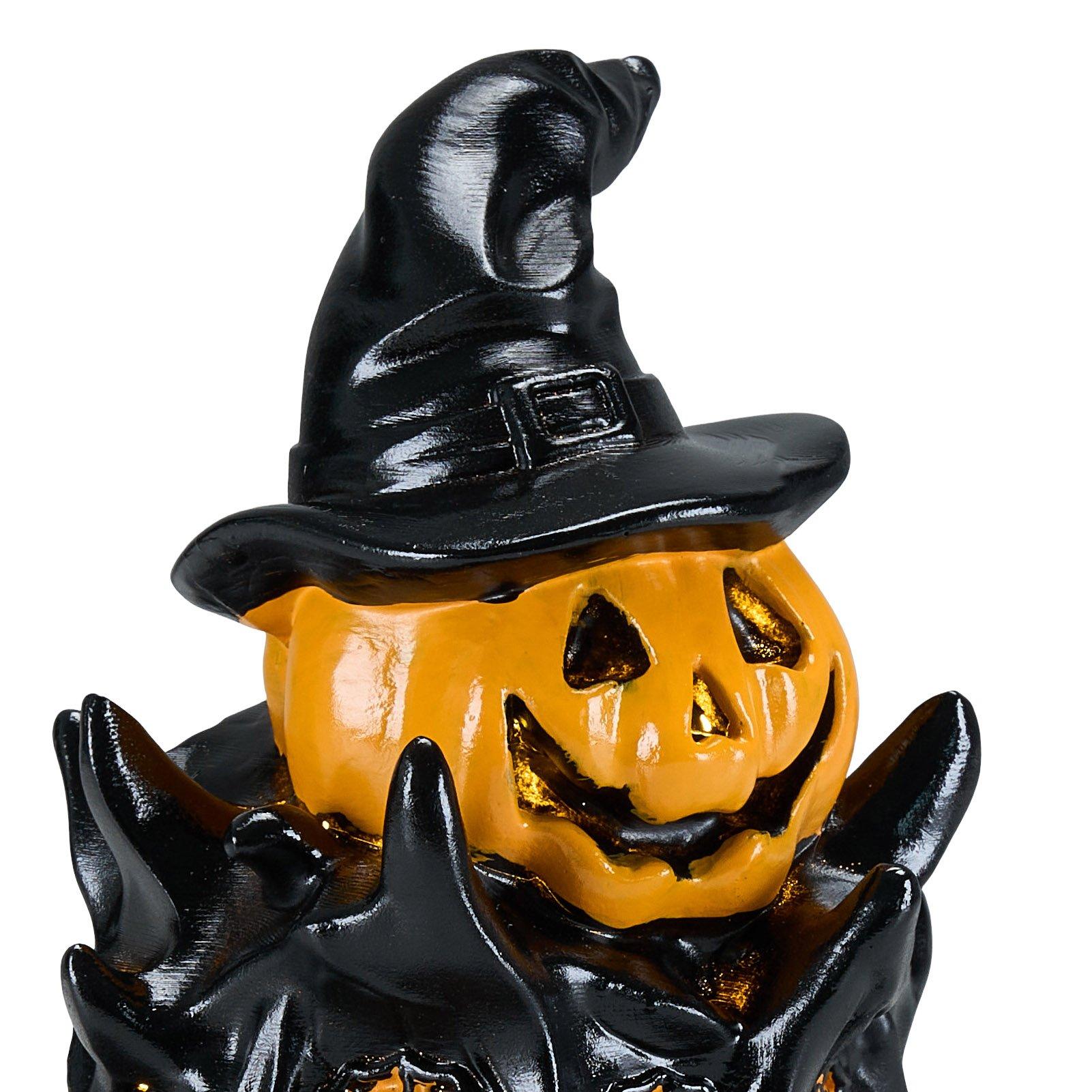 Black/Orange - LIFE IDEAS - Halloween Witch Hat & Pumpkin Night Light - 6