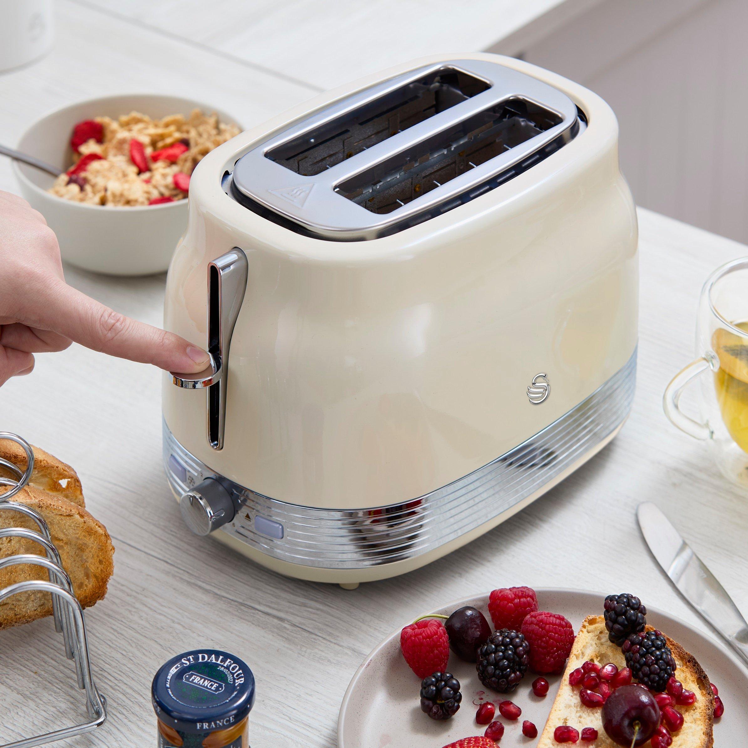 Chantilly Cream - Swan - Swan Retro Revive - 2 Slice Toaster Twin Pack Crea - 3