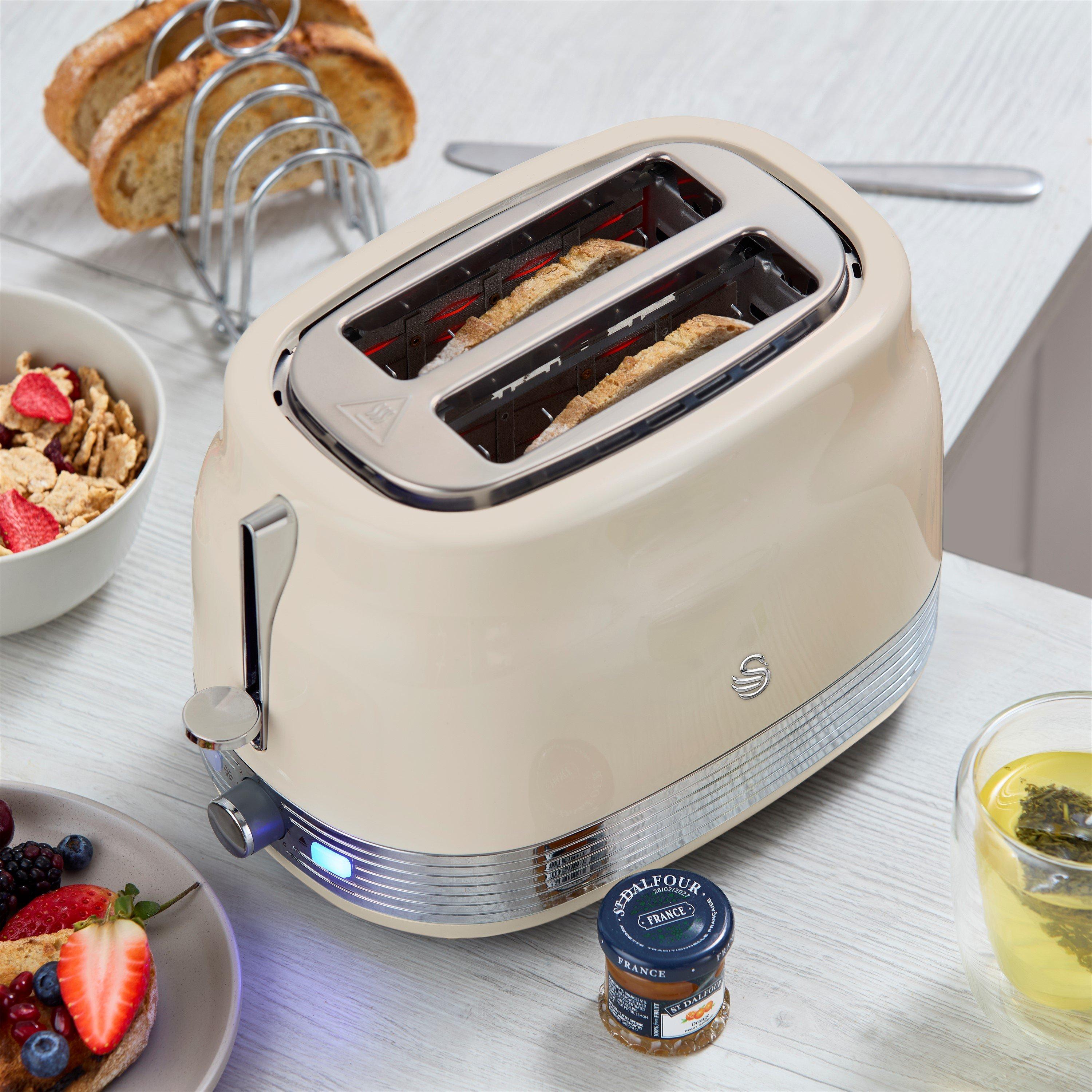 Chantilly Cream - Swan - Swan Retro Revive - 2 Slice Toaster Twin Pack Crea - 5
