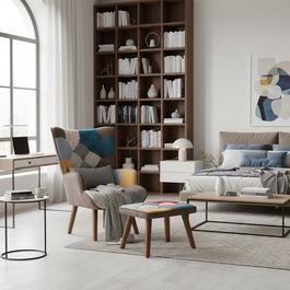 Urban Meuble Patchwork Arm Chair with Ottoman