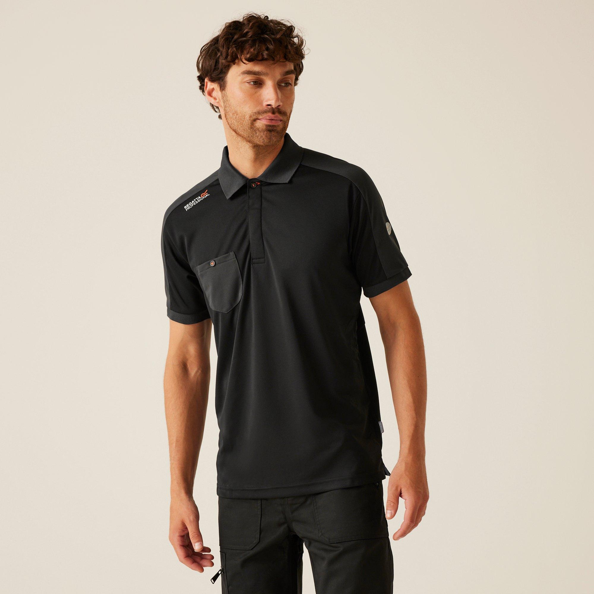 Regatta Men's Black Offensive Moisture Wicking Polo Shirt in Size L, Sports Direct - Image 5