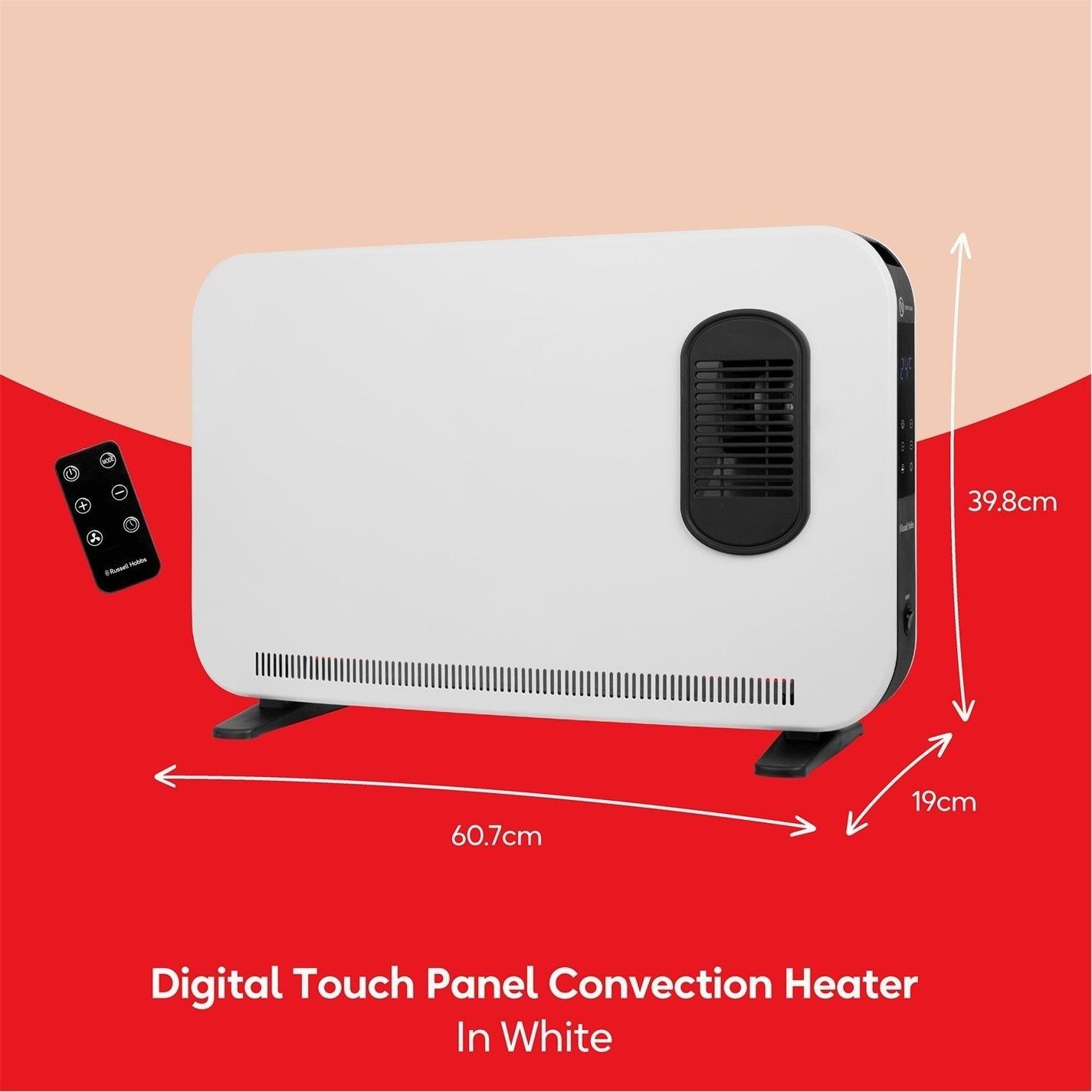 White - Russell Hobbs - RHCVHTF2004 2kW Digital Panel Convection Heater - 2