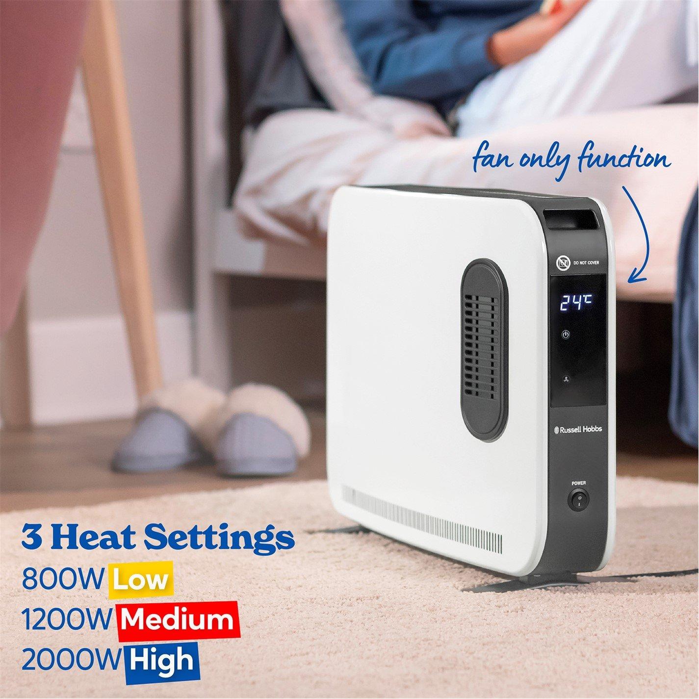 White - Russell Hobbs - RHCVHTF2004 2kW Digital Panel Convection Heater - 6