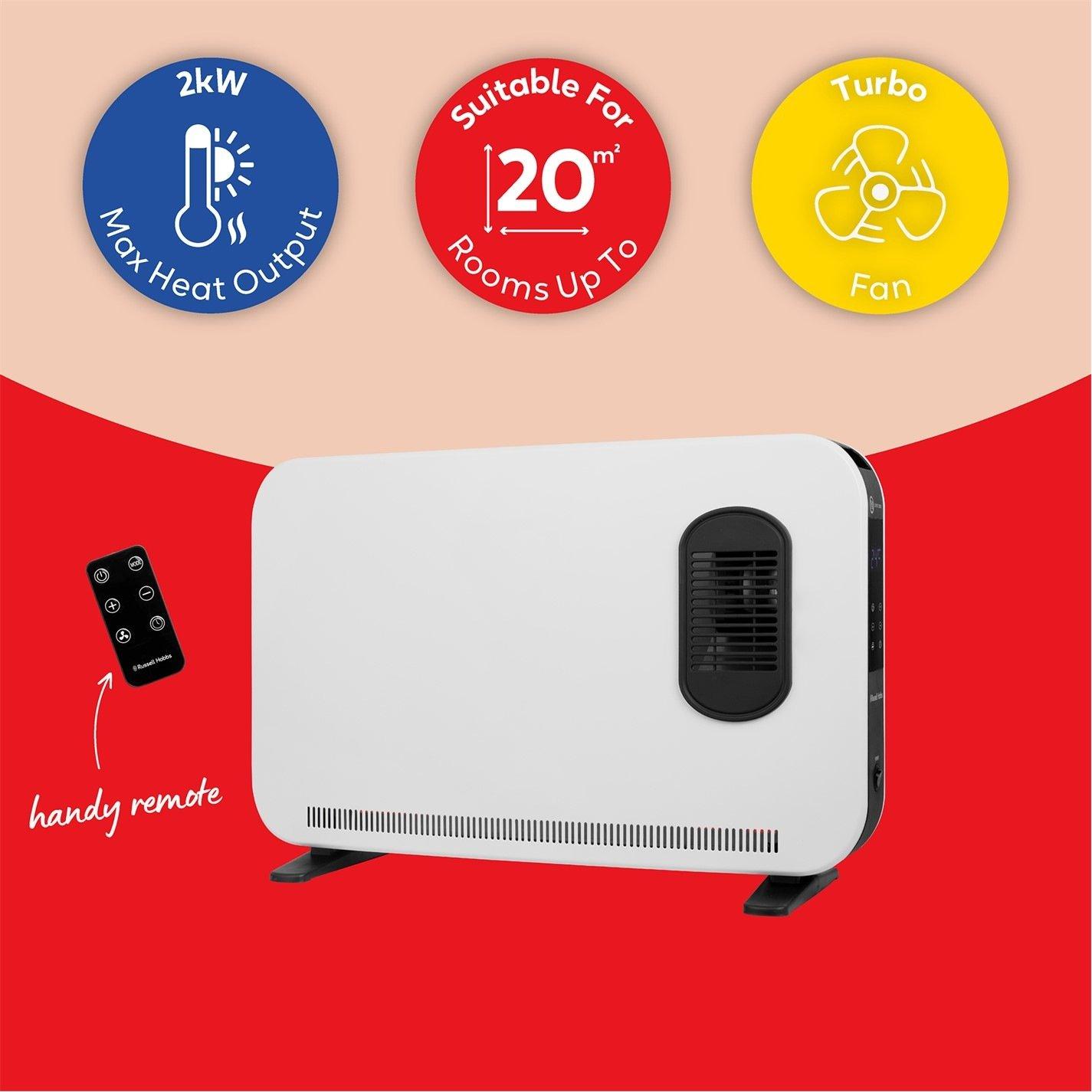 White - Russell Hobbs - RHCVHTF2004 2kW Digital Panel Convection Heater - 9