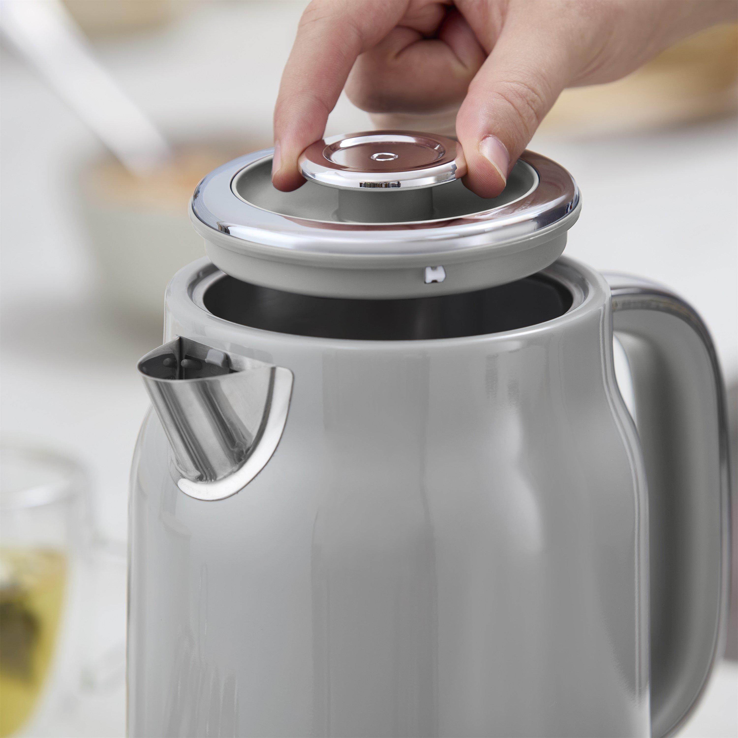 Grey - Swan - Swan Retro Kitchen Set 1.7L Kettle 2-Slice Toaster with 6 Browning Levels Grey EEJB373 - 6