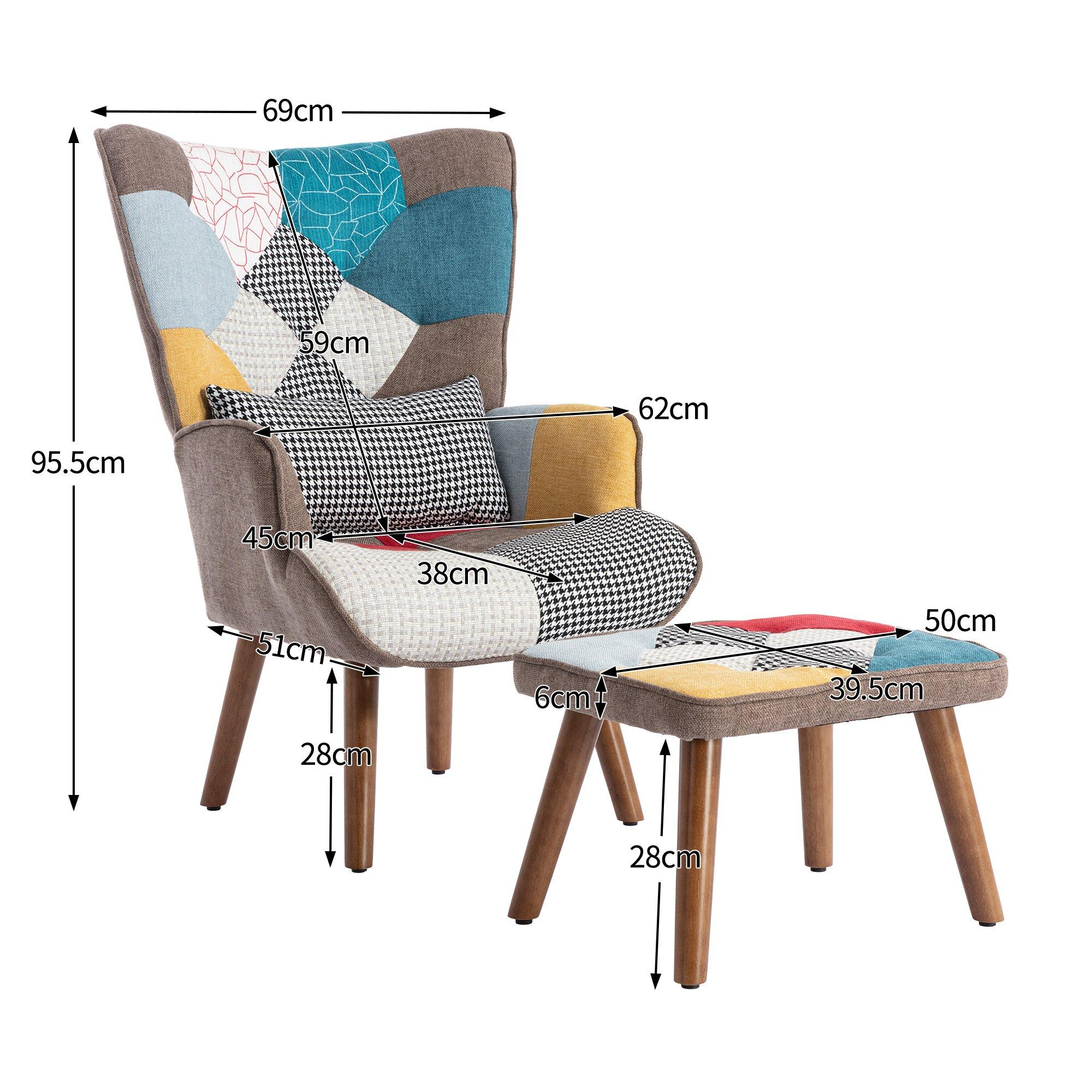 Multi - Urban Meuble - Patchwork Accent Chair Set Stylish Furniture - 5