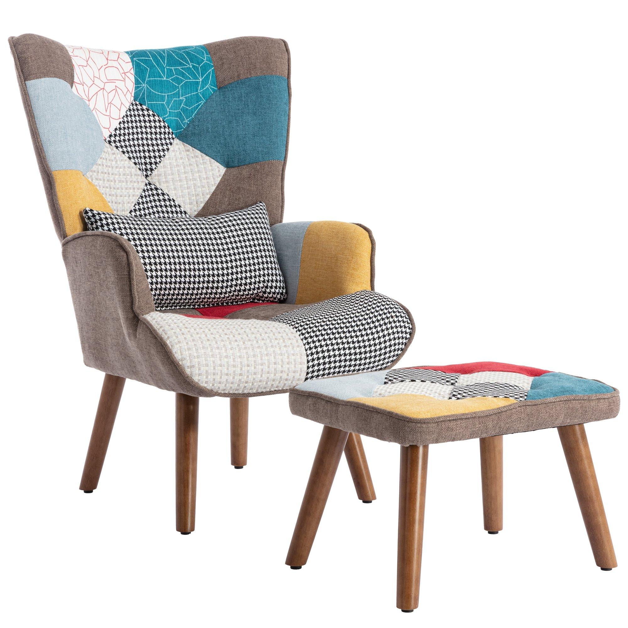 Multi - Urban Meuble - Patchwork Accent Chair Set Stylish Furniture - 7