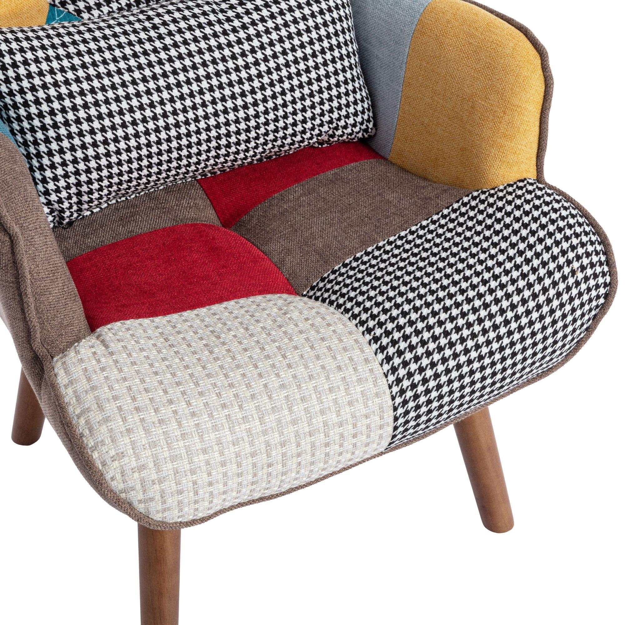 Multi - Urban Meuble - Patchwork Accent Chair Set Stylish Furniture - 9
