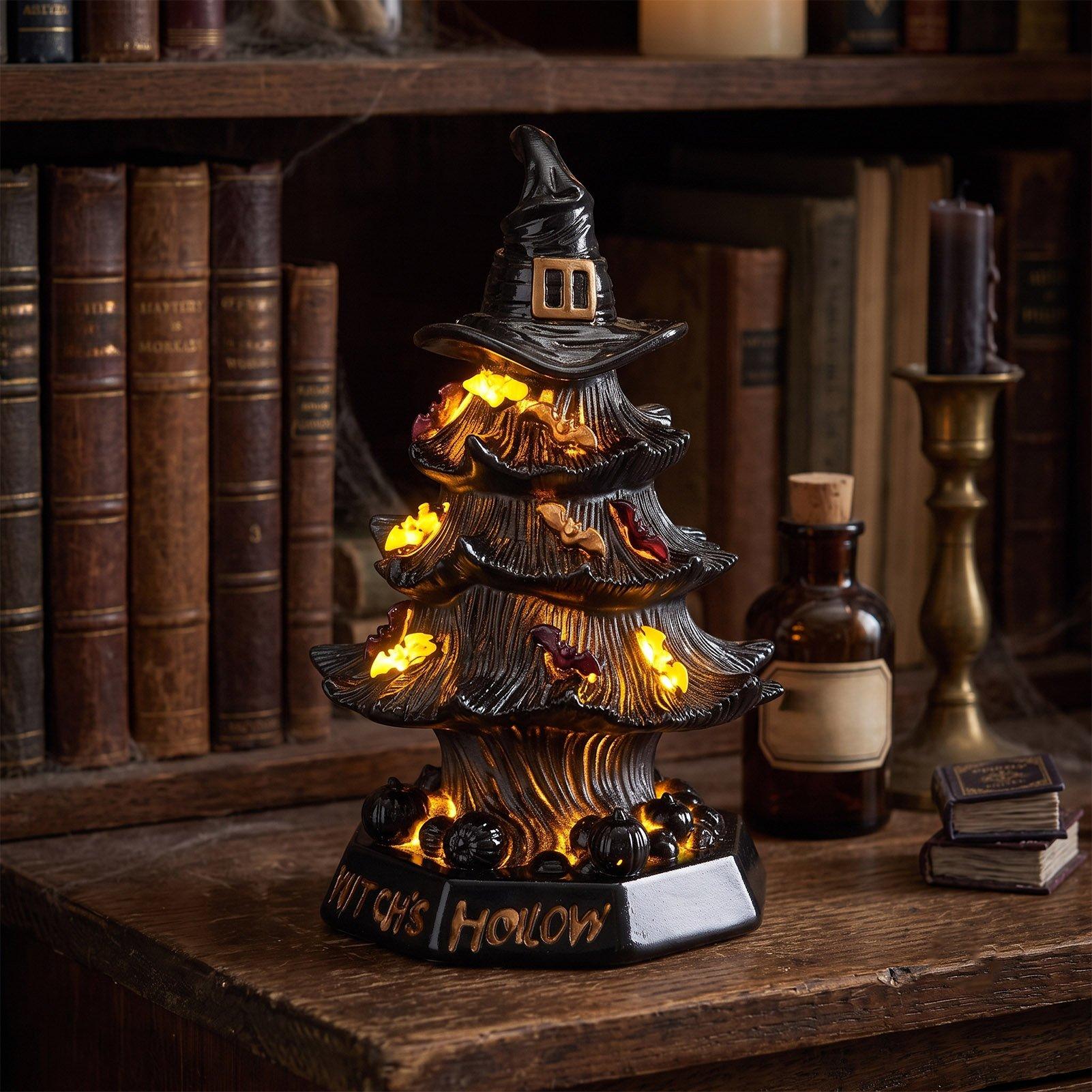 Black - LIFE IDEAS - Halloween Witch Hat Night Light - 1