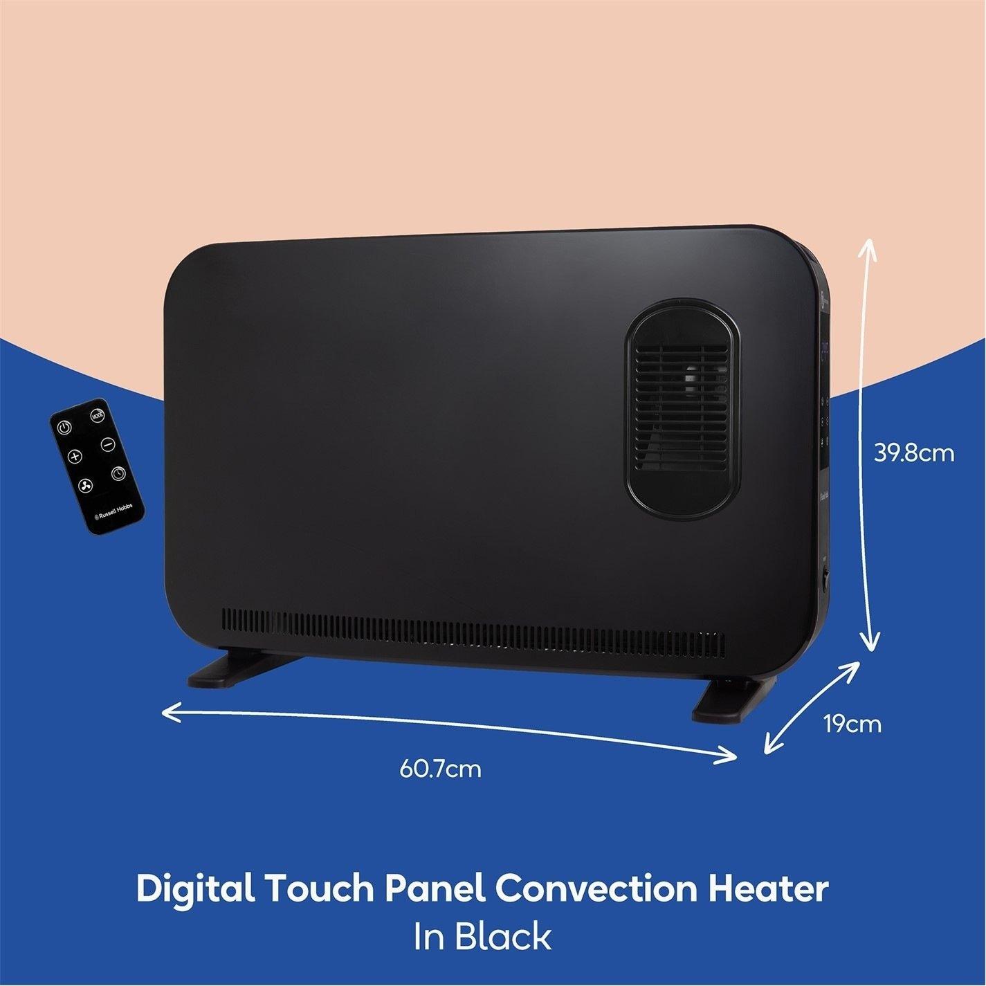 Black - Russell Hobbs - RHCVHTF2004B 2kW Digital Panel Convection Heater - 2