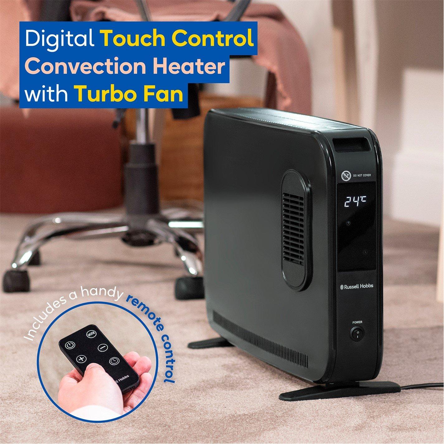 Black - Russell Hobbs - RHCVHTF2004B 2kW Digital Panel Convection Heater - 3