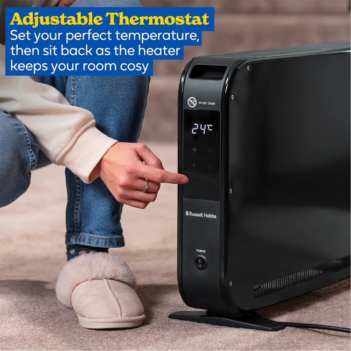 Black - Russell Hobbs - RHCVHTF2004B 2kW Digital Panel Convection Heater - 7