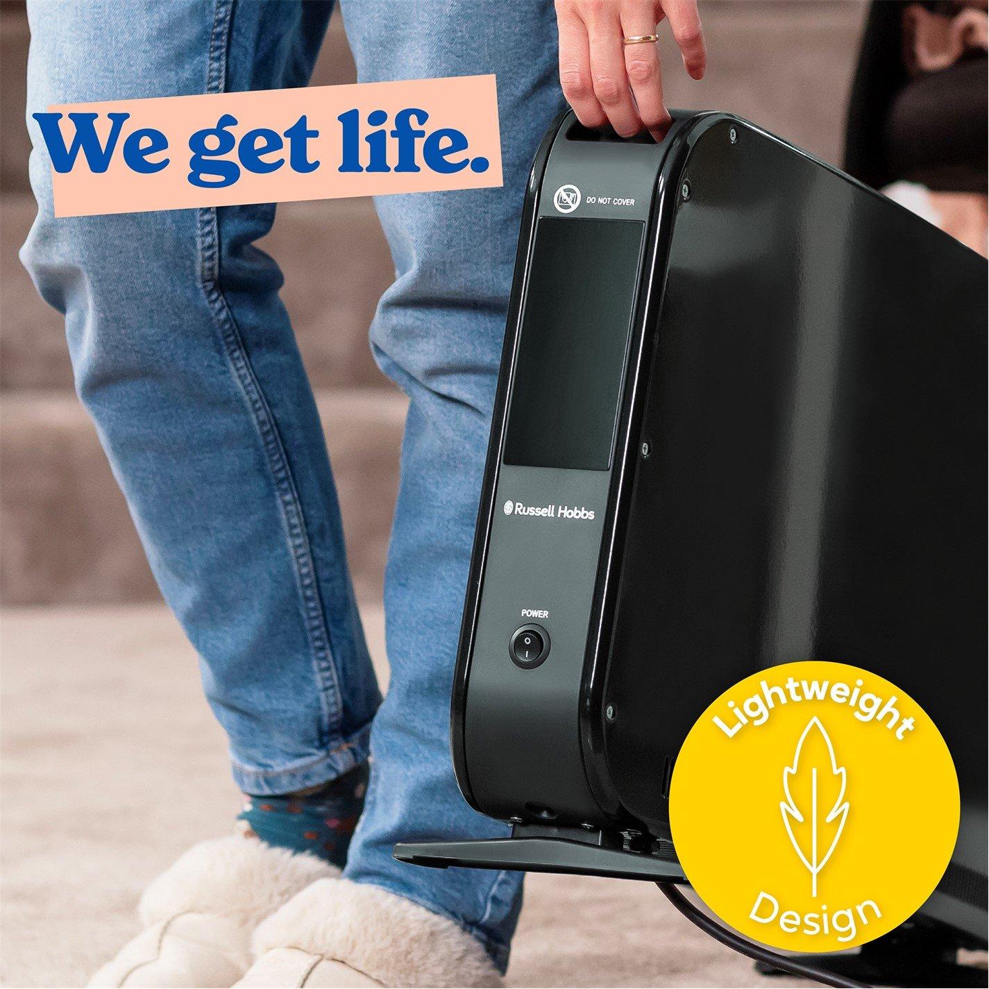 Black - Russell Hobbs - RHCVHTF2004B 2kW Digital Panel Convection Heater - 8